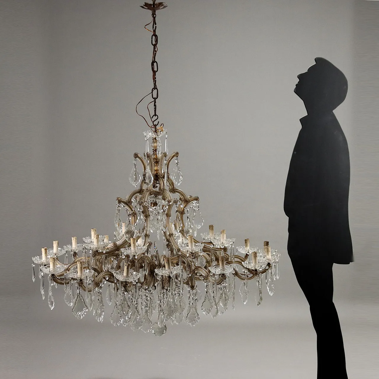 Lampadario 24 luci in vetro in stile Maria Teresa, '900 2