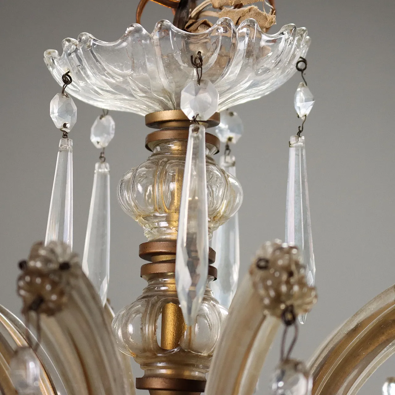 Lampadario 24 luci in vetro in stile Maria Teresa, '900 8