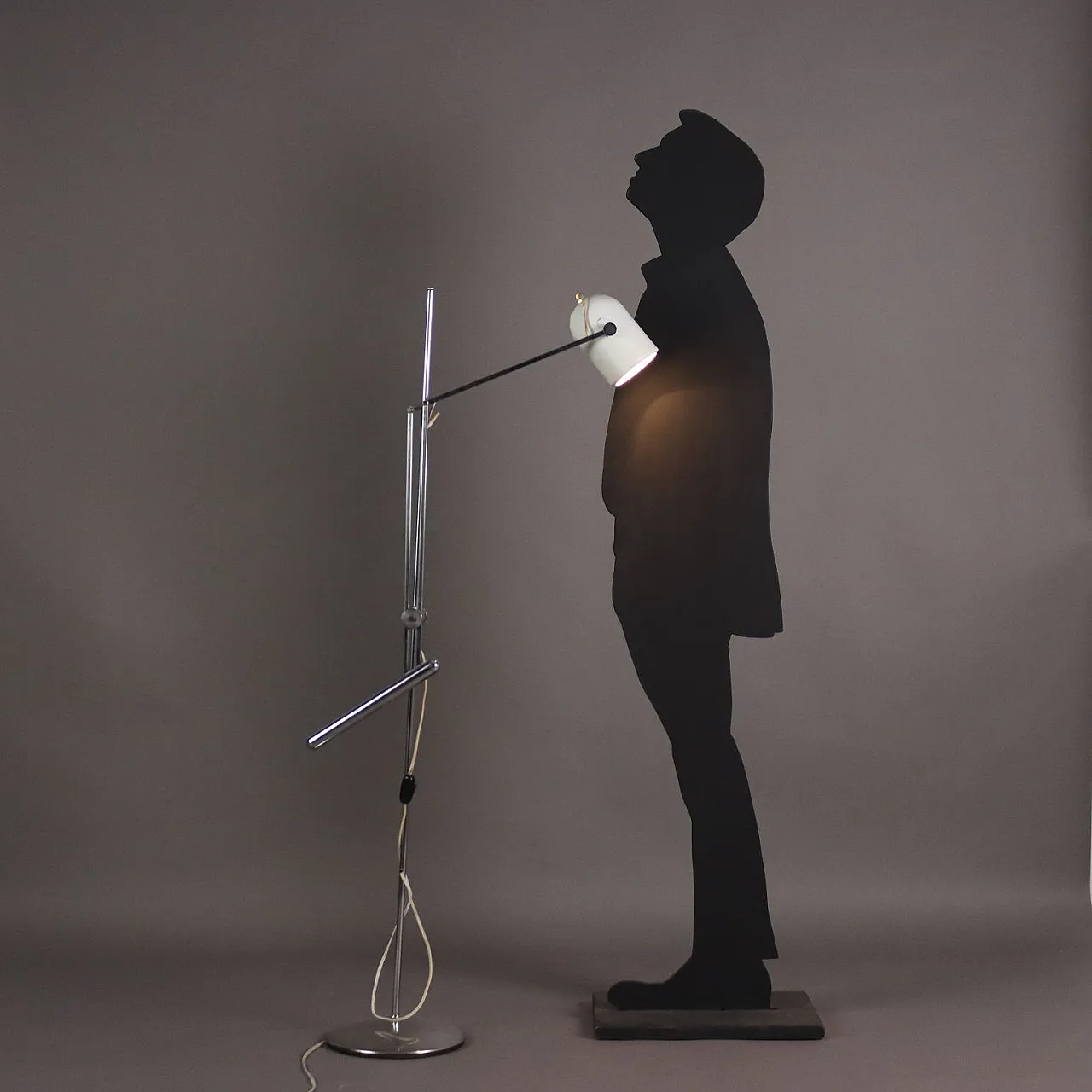 Lampada da terra in alluminio e metallo, fine '900 2