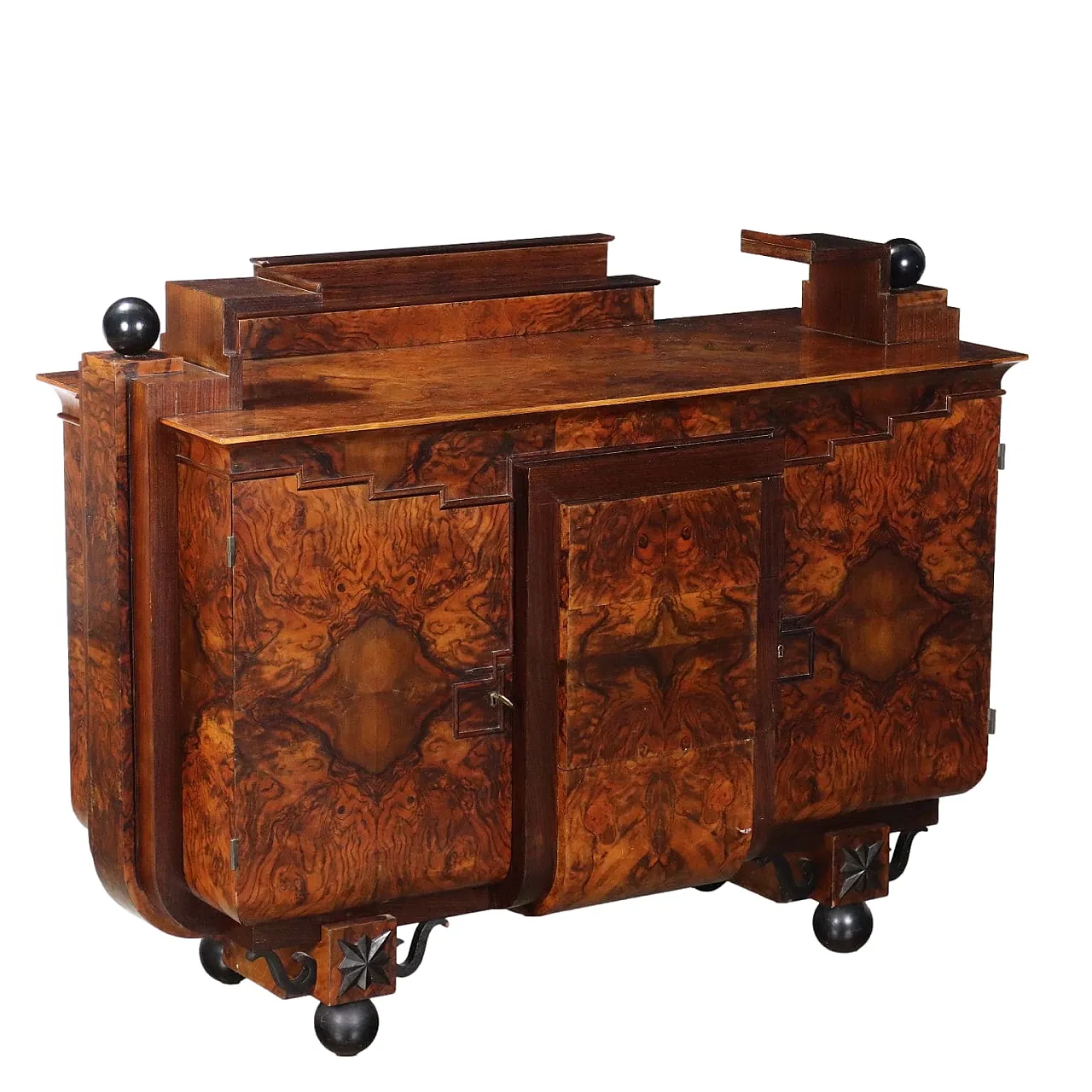 Cassettone Art Dèco in noce, metà '900 1