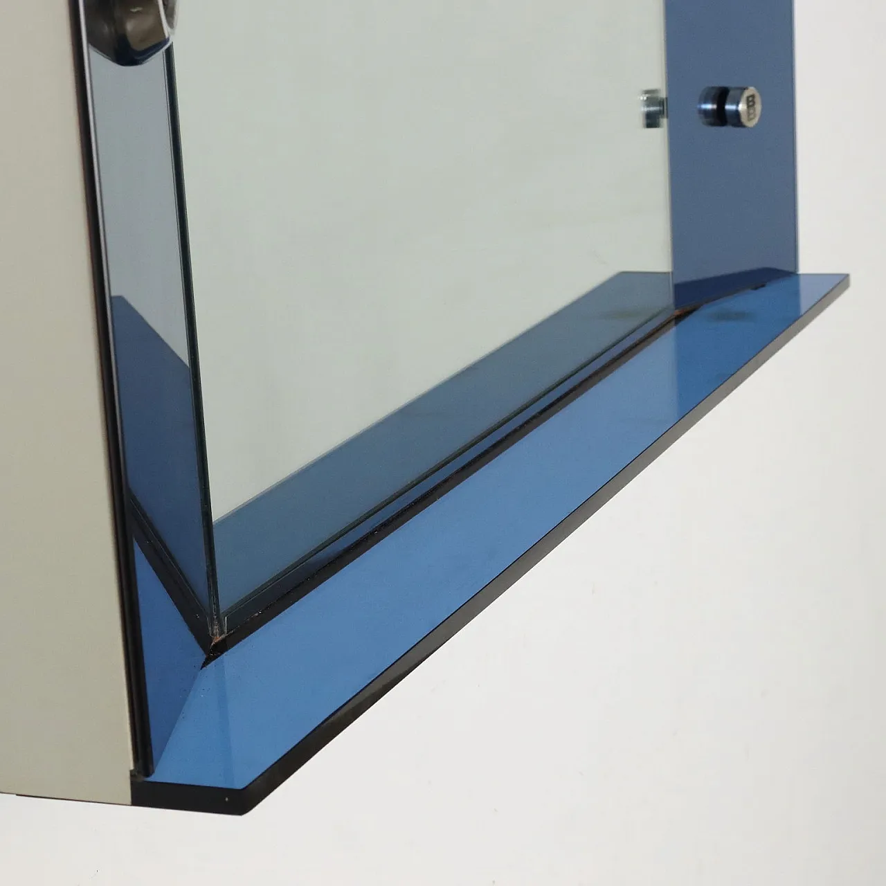 Specchio in vetro con luci, anni '60 4