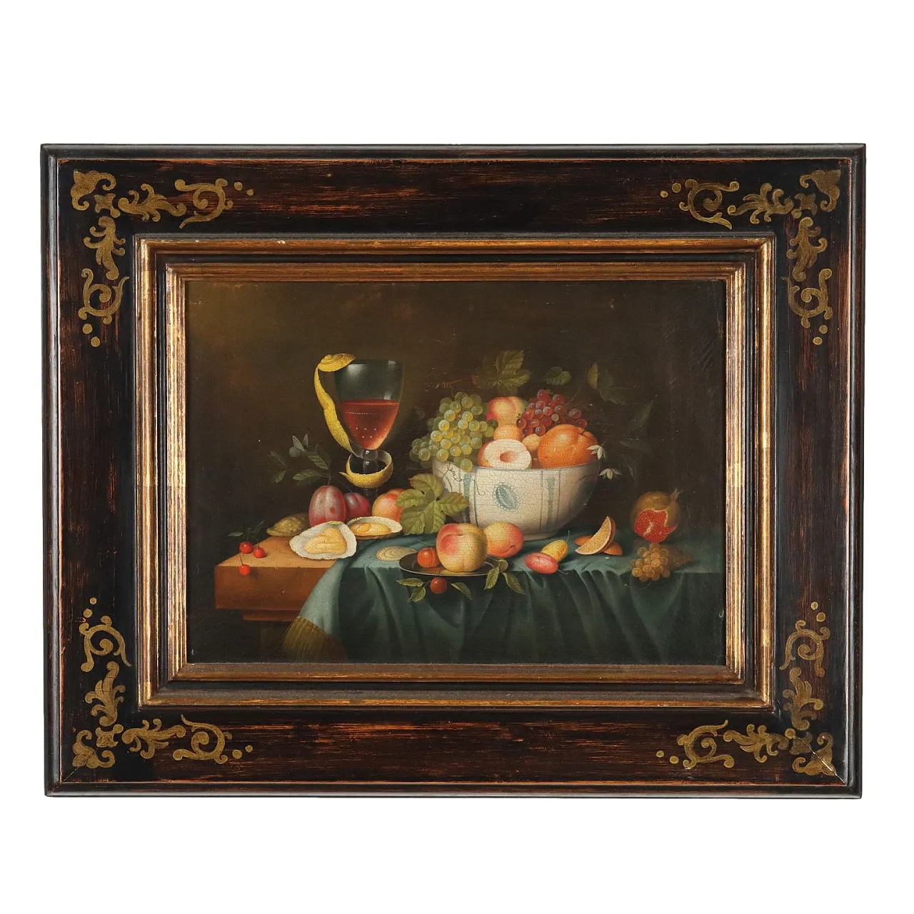 Natura morta con Frutta e Calice, olio su tela, '900 1