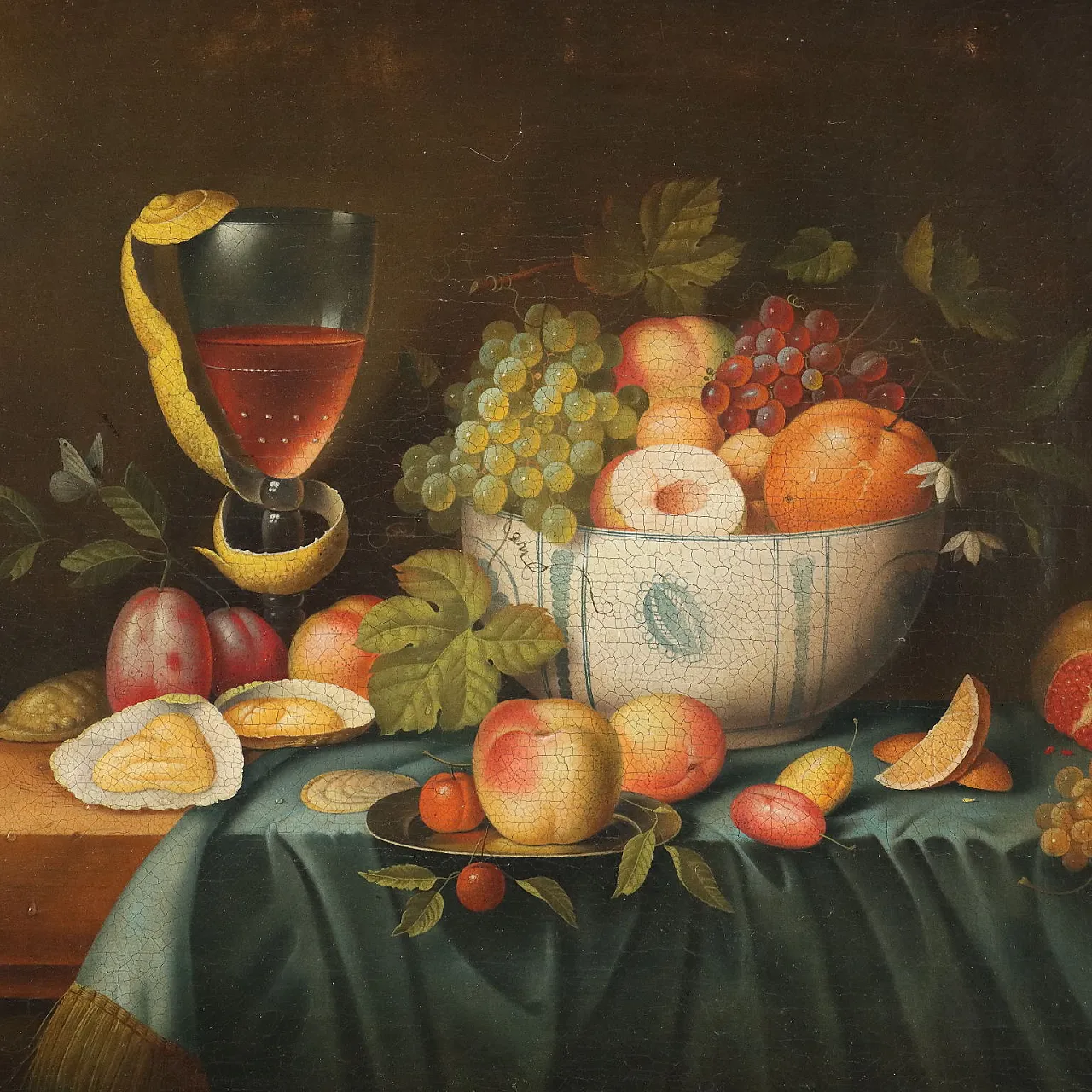 Natura morta con Frutta e Calice, olio su tela, '900 3