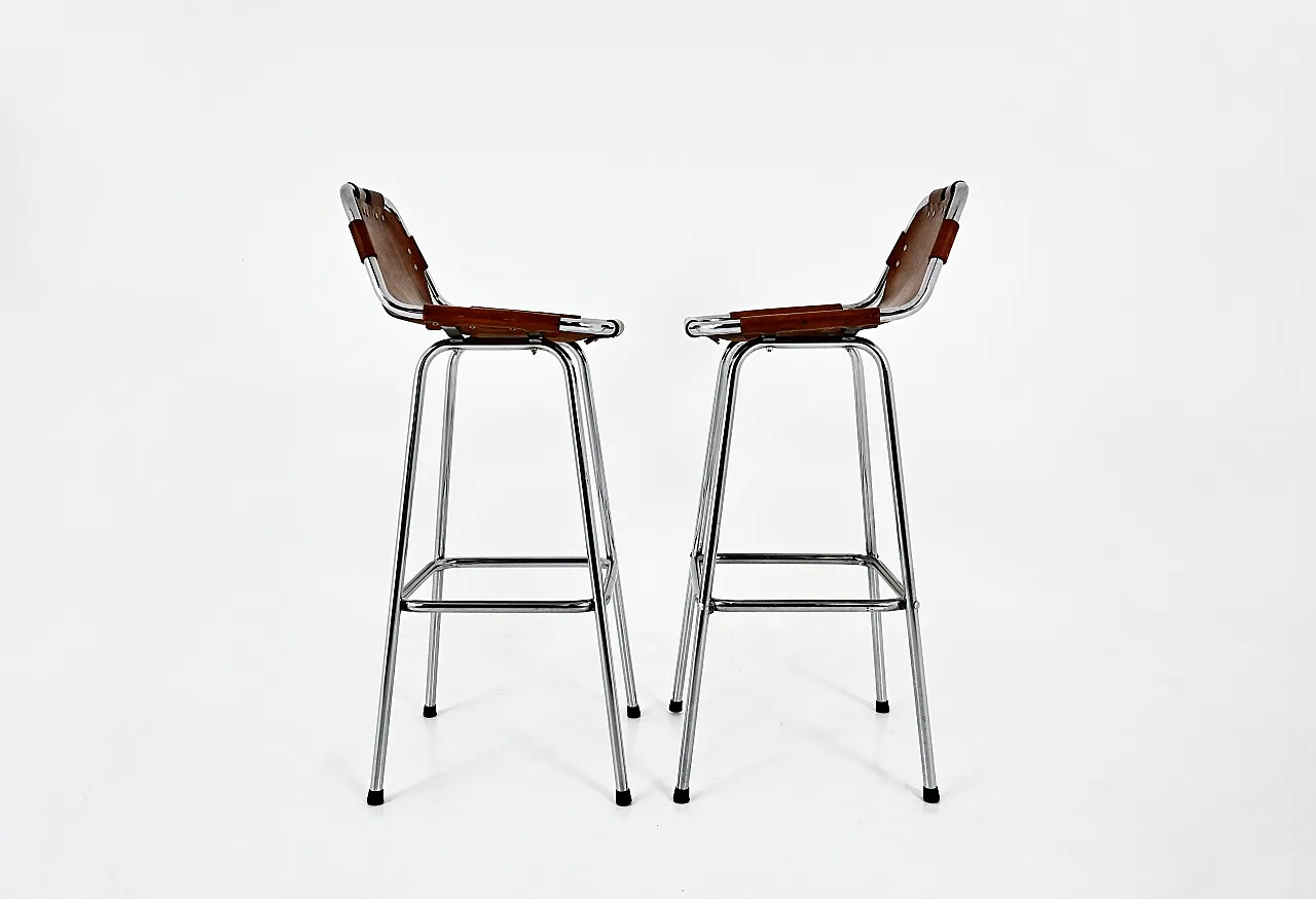 Coppia di sgabelli Les Arcs di Charlotte Perriand, anni '60 4