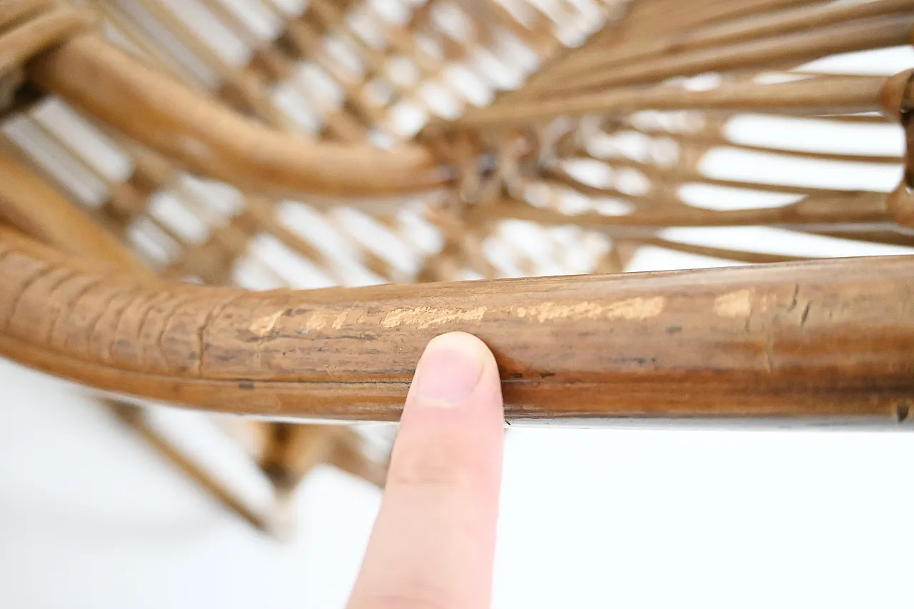 Le poltrone di rattan italiana, anni '60, set di 2 10