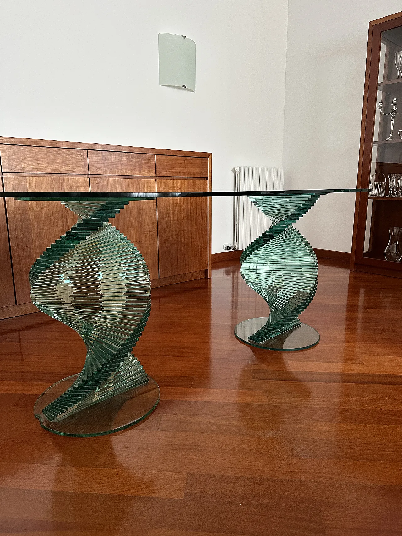 Elica table in tempered glass by Tonelli, '900 9