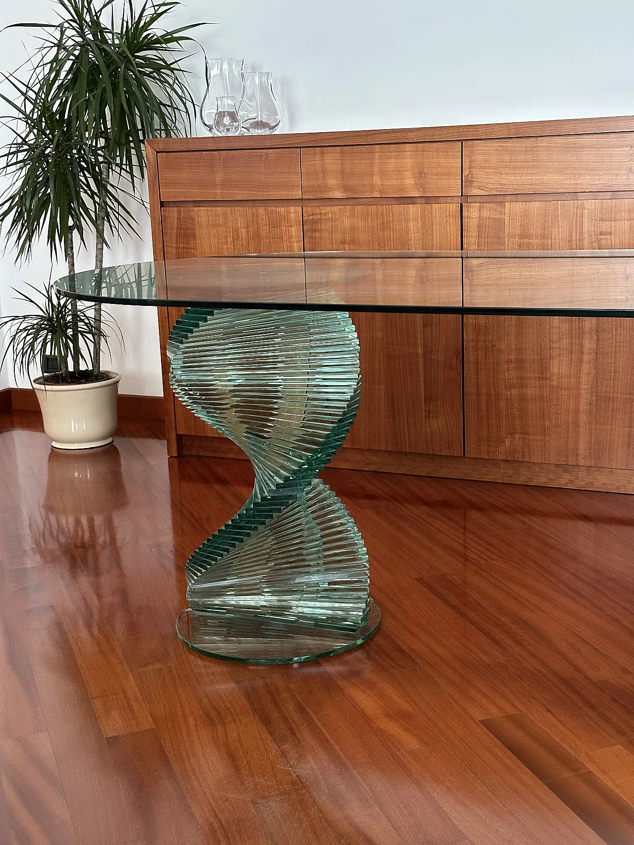 Elica table in tempered glass by Tonelli, '900 21