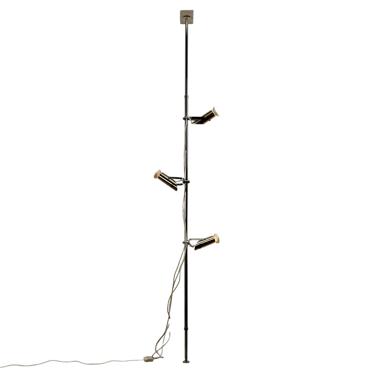 Lampada da terra in metallo cromato e alluminio, anni '70 10