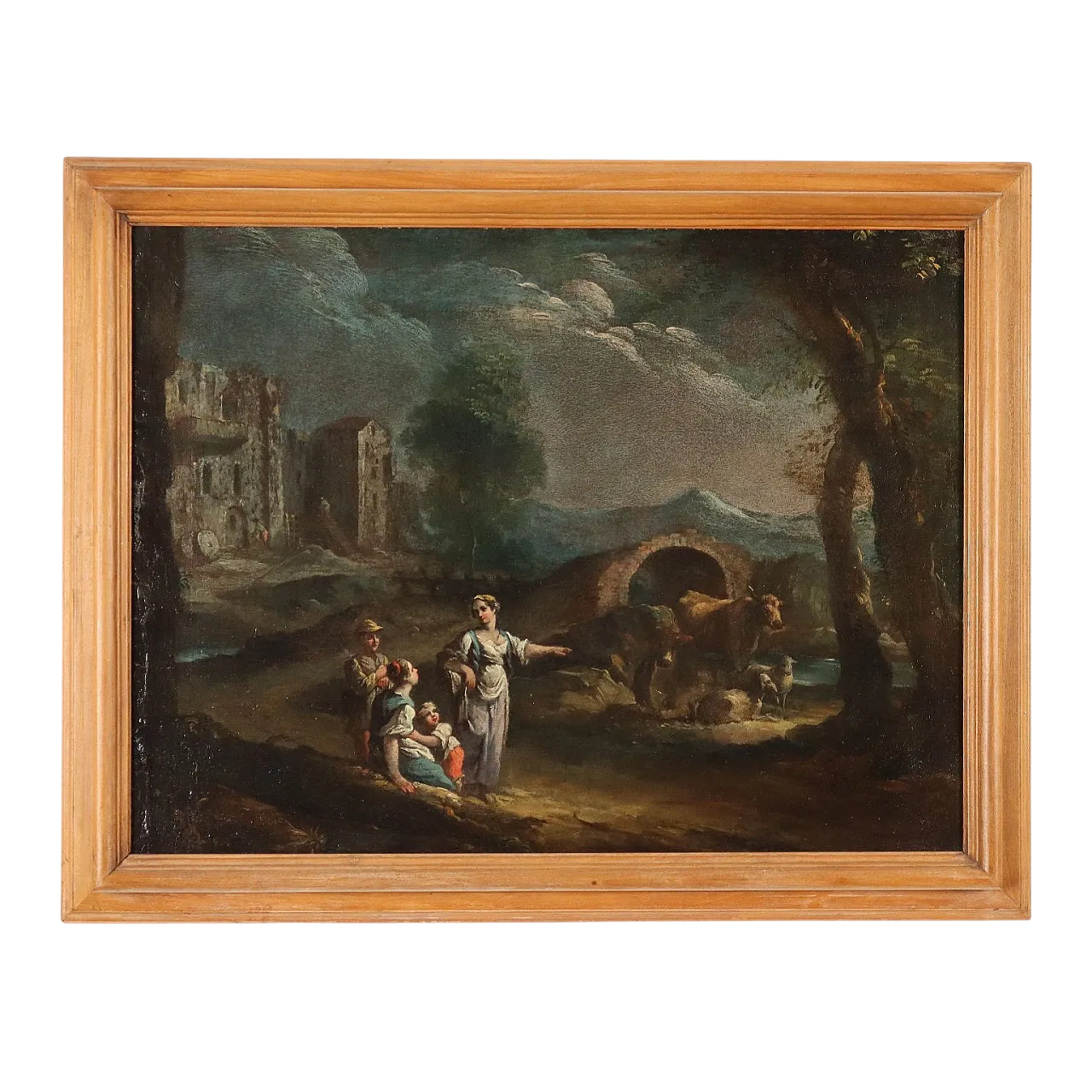 Landscape with Figures, oil on vanvas, 18th century 11