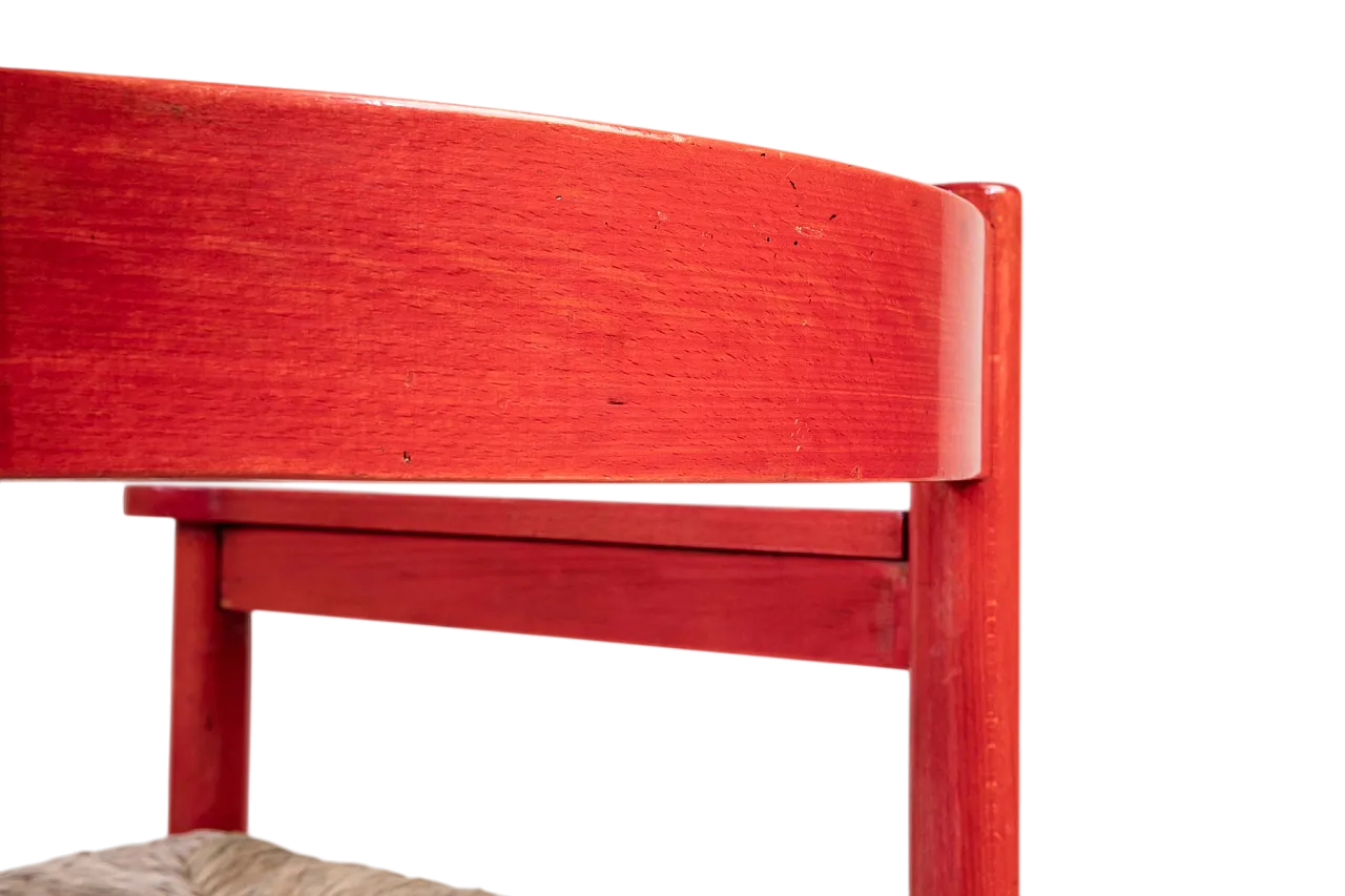 Armchairs in Lacquered Wood and Straw by Vico Magistretti, 1960s, Set of 2 9