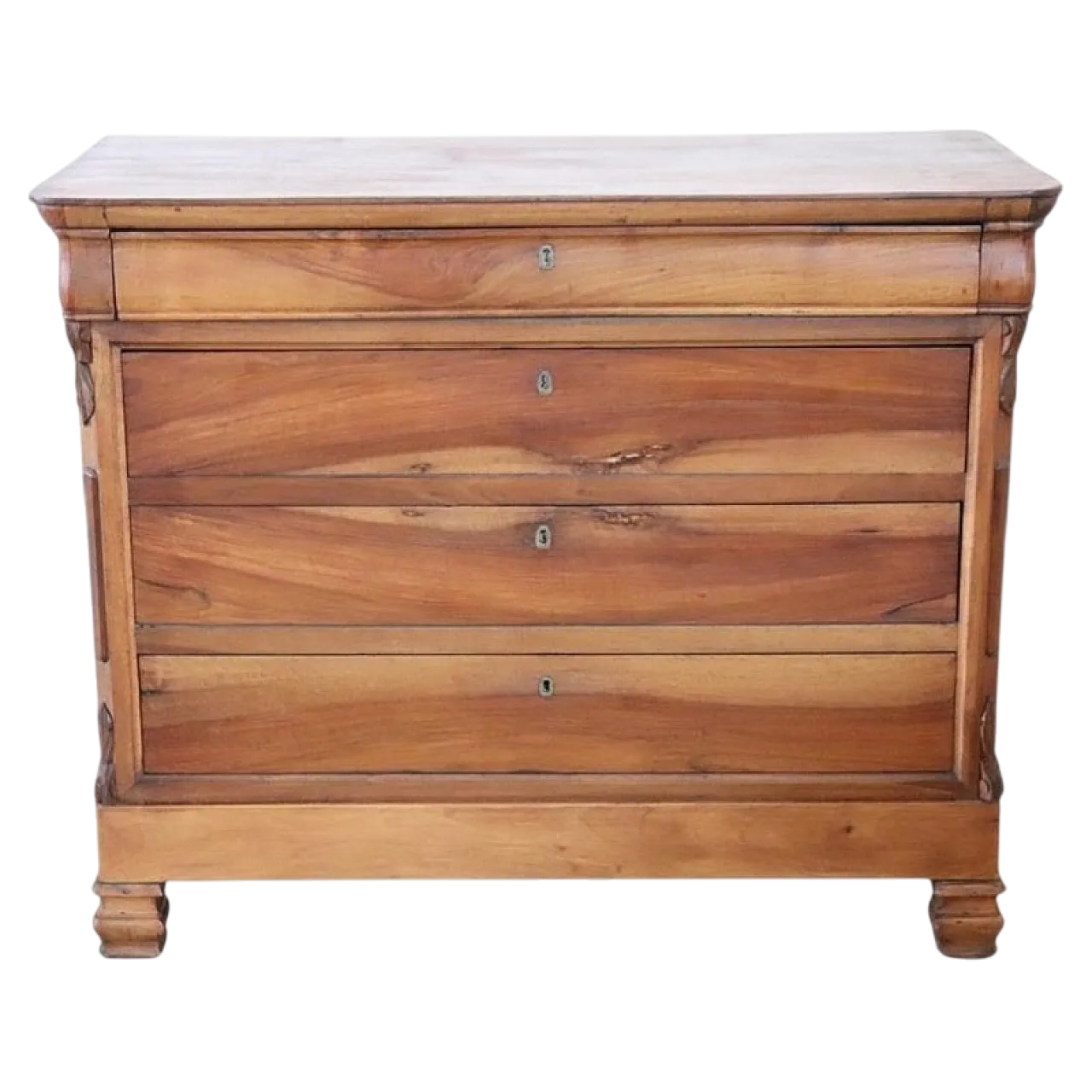 Cassettiera antica in noce massello, '800 14