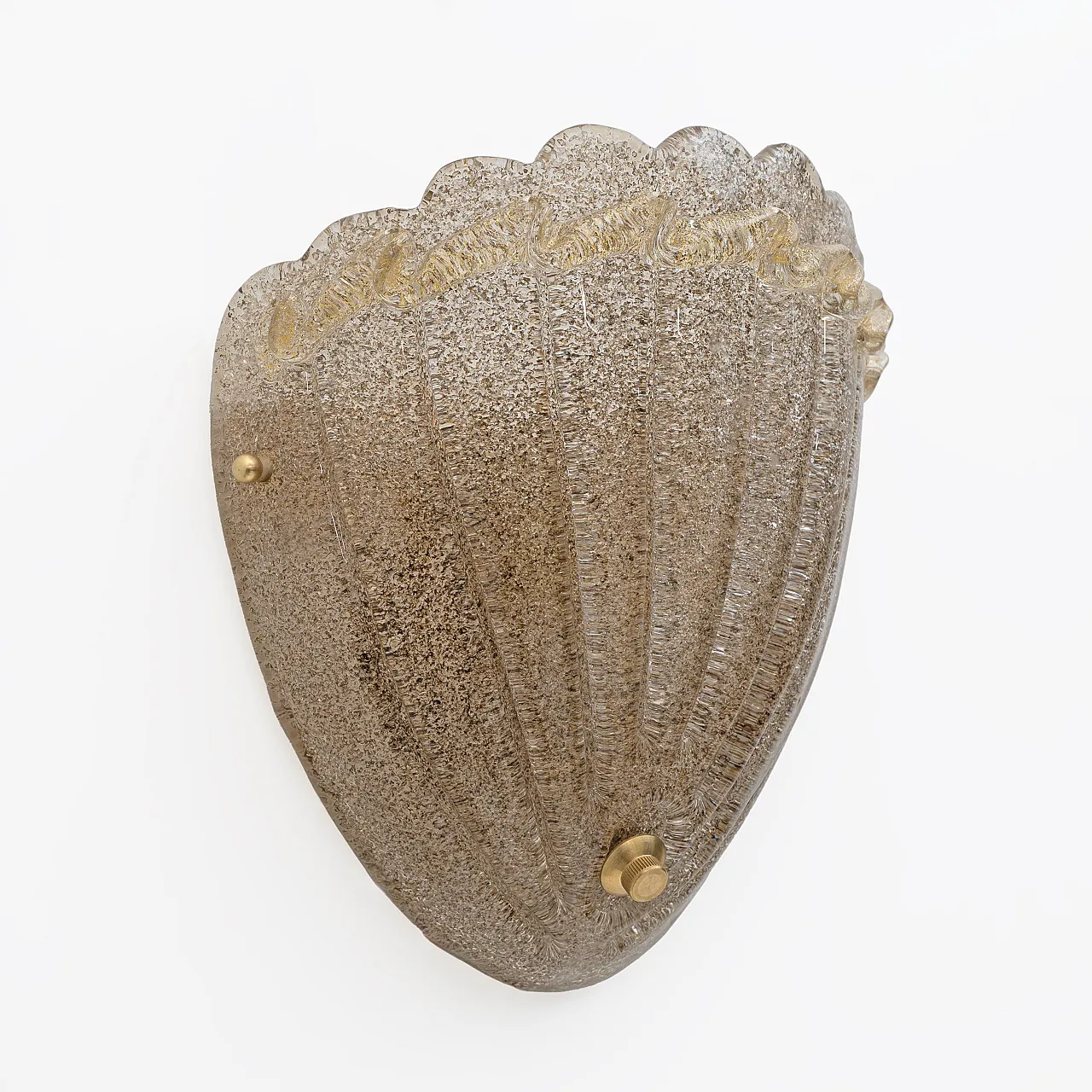 Coppia di lampade a conchiglia in vetro di Murano, anni '90 5