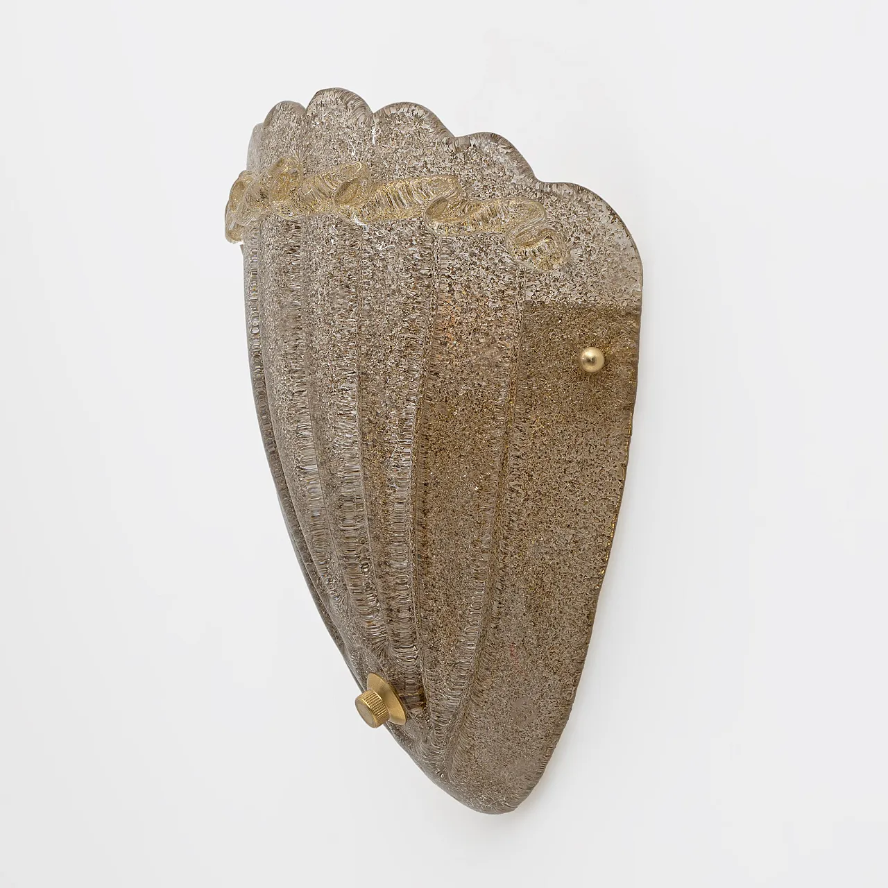 Coppia di lampade a conchiglia in vetro di Murano, anni '90 6