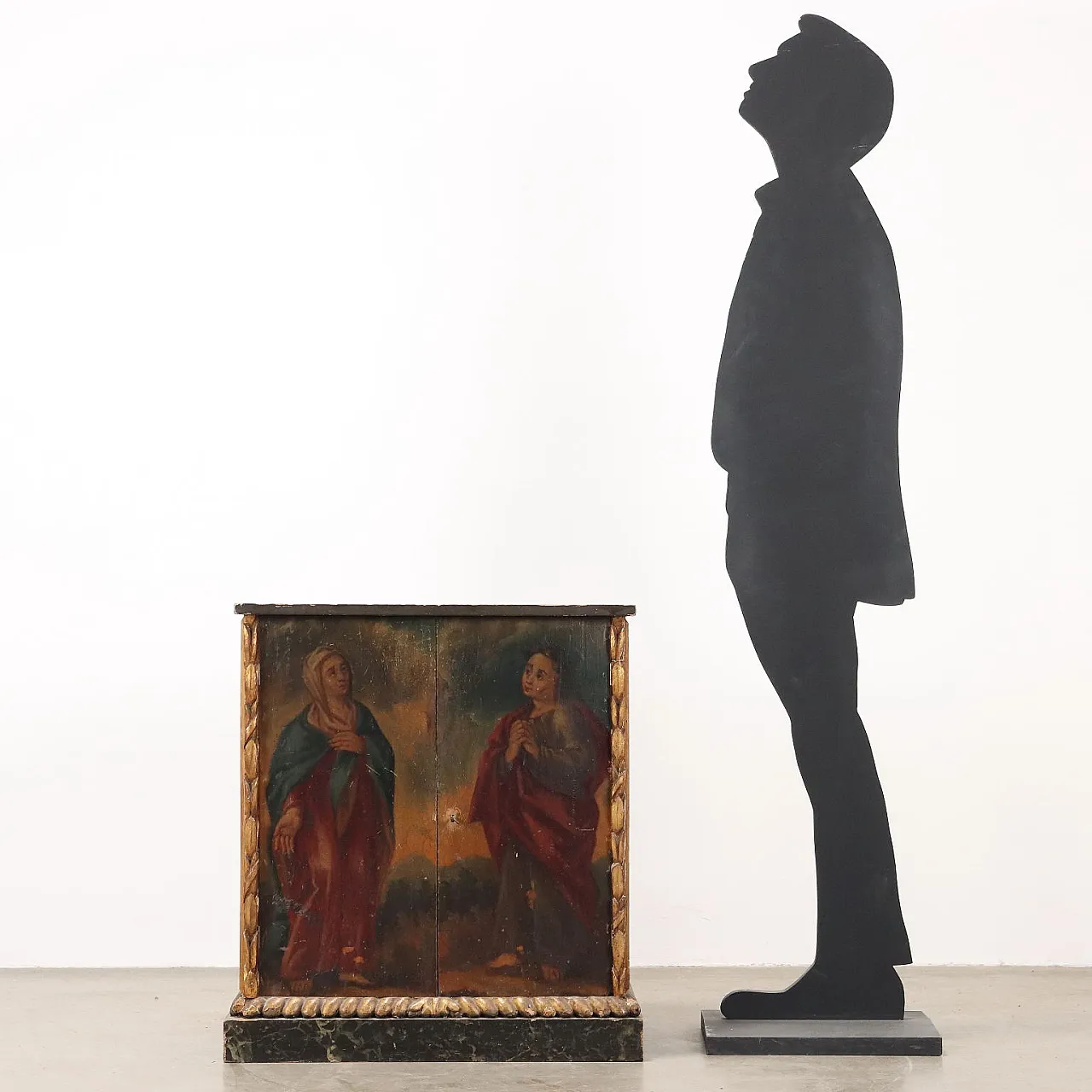 Credenza in stile eclettico in pioppo dipinto, '800 2