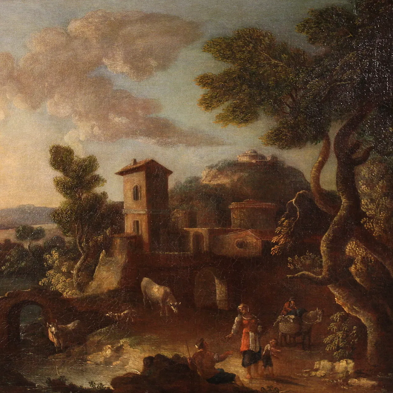 Country landscape with fig, oil on canvas, 17th century 2