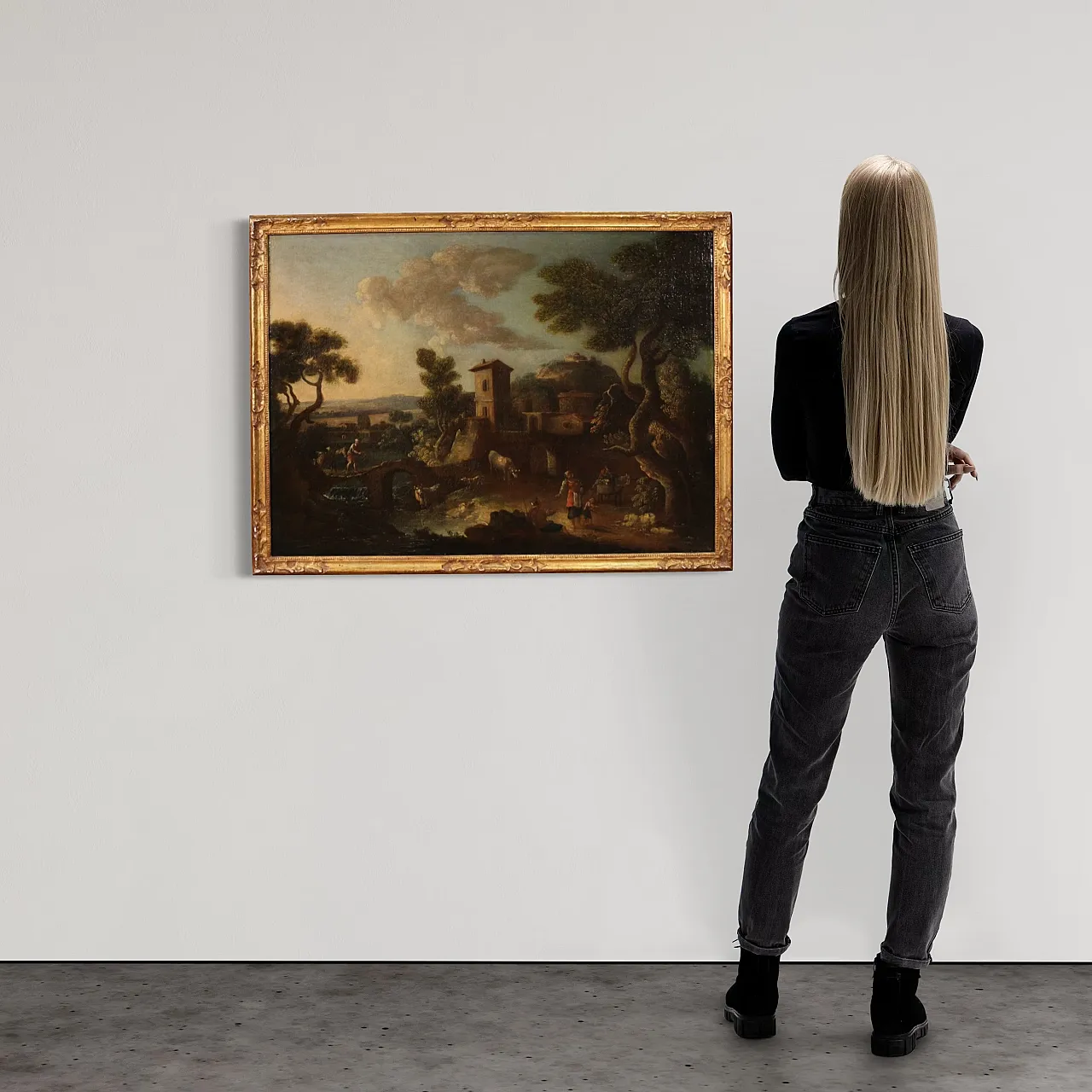 Country landscape with fig, oil on canvas, 17th century 3