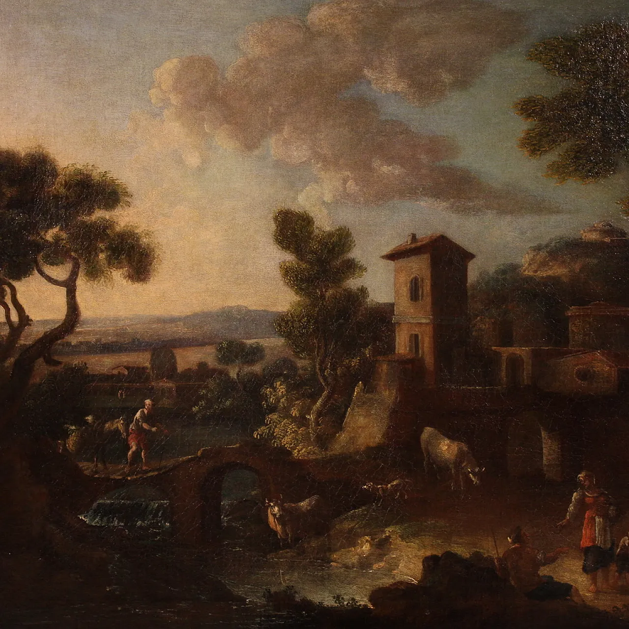 Country landscape with fig, oil on canvas, 17th century 4