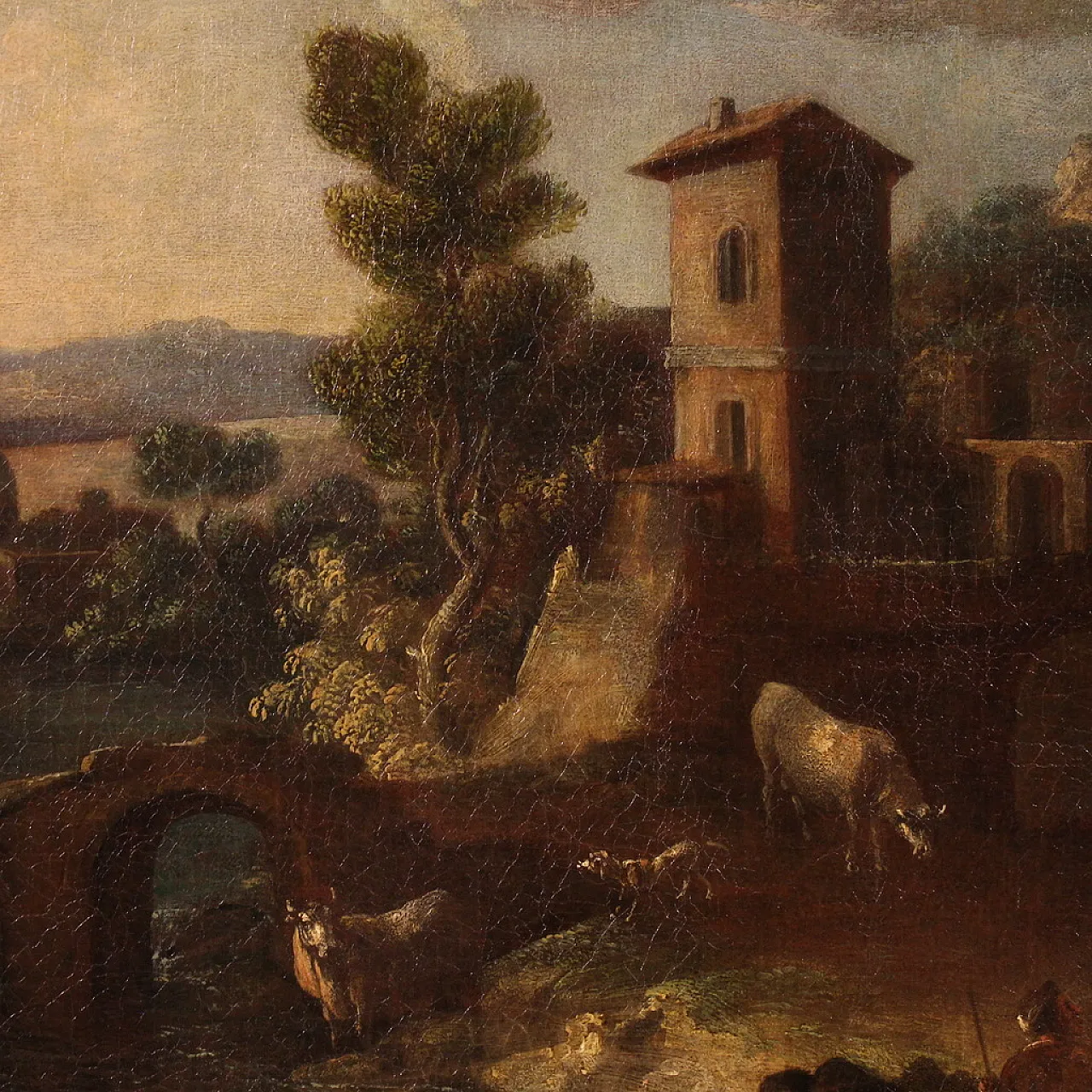 Country landscape with fig, oil on canvas, 17th century 5