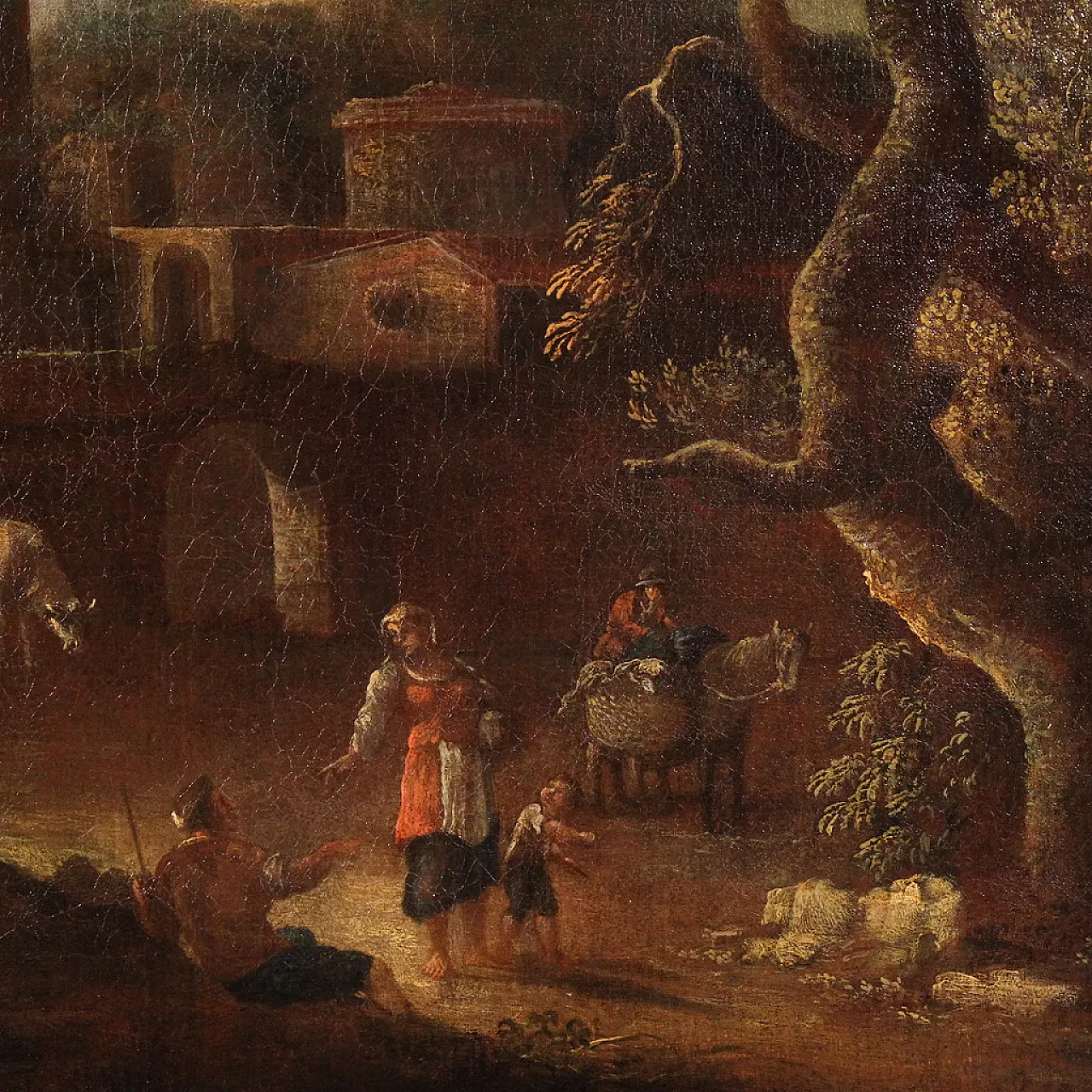 Country landscape with fig, oil on canvas, 17th century 10