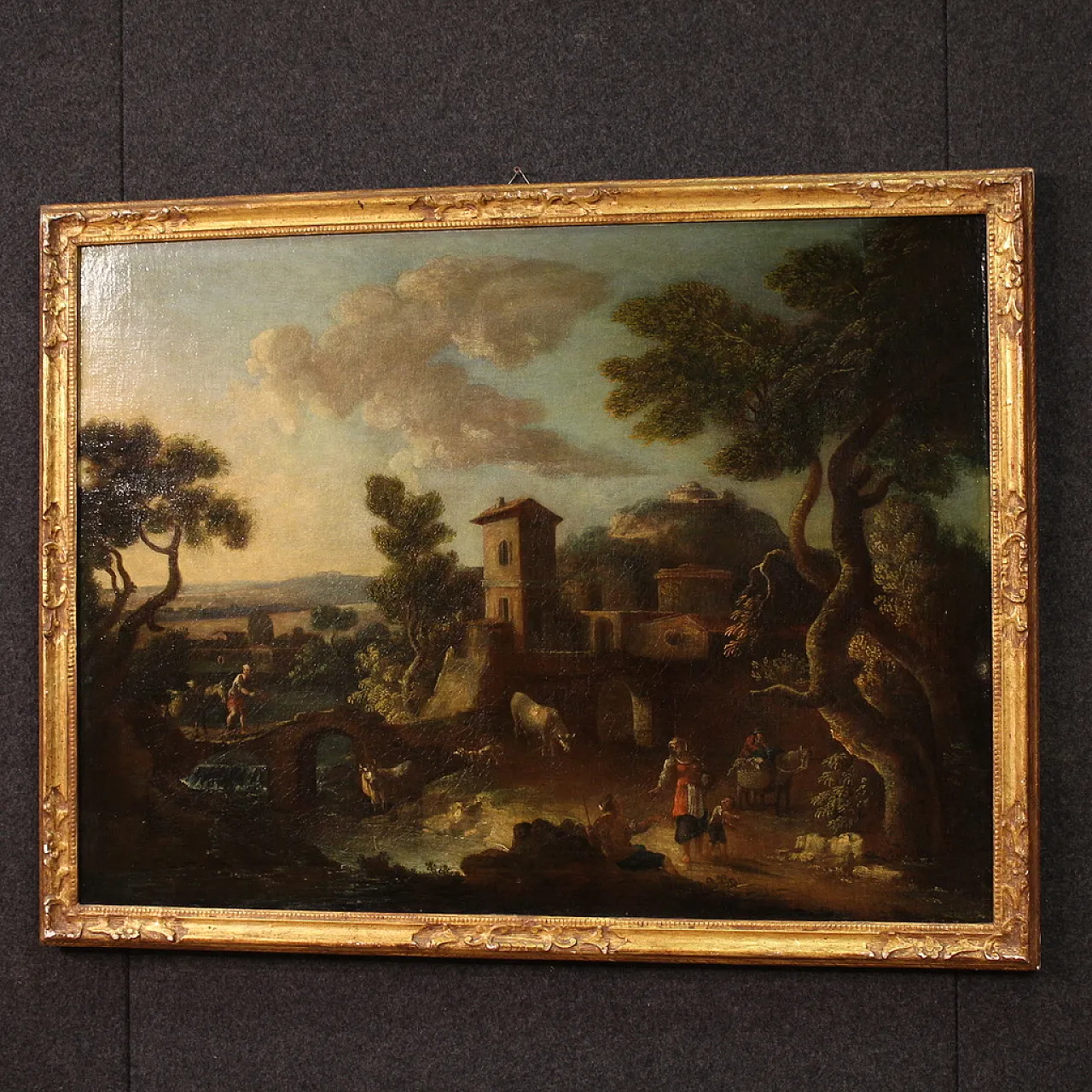 Country landscape with fig, oil on canvas, 17th century 12
