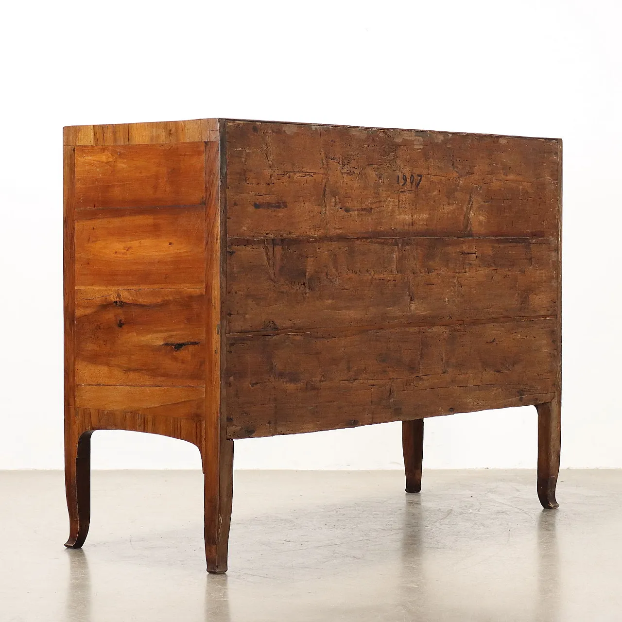 Cassettone Luigi XVI in noce a 3 cassetti, '700 10