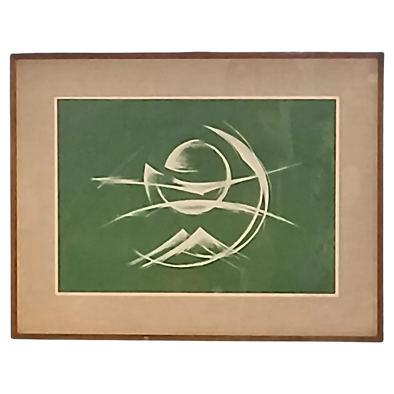 Serigrafia monocroma su fondo verde di Carmelo Cappello, anni '60 1