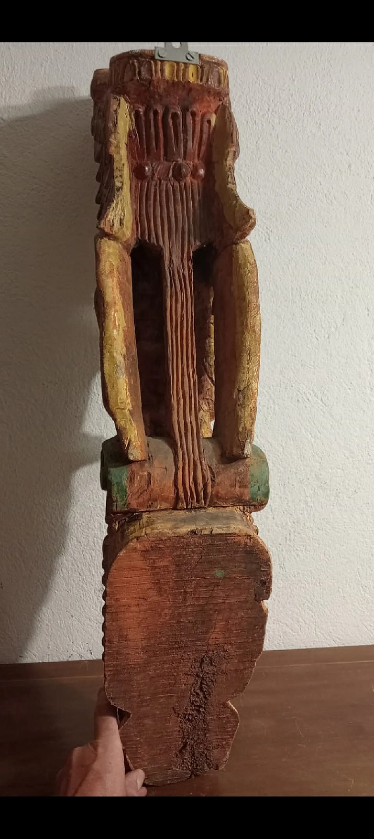 Wooden Indian deity statue, 19th century 3