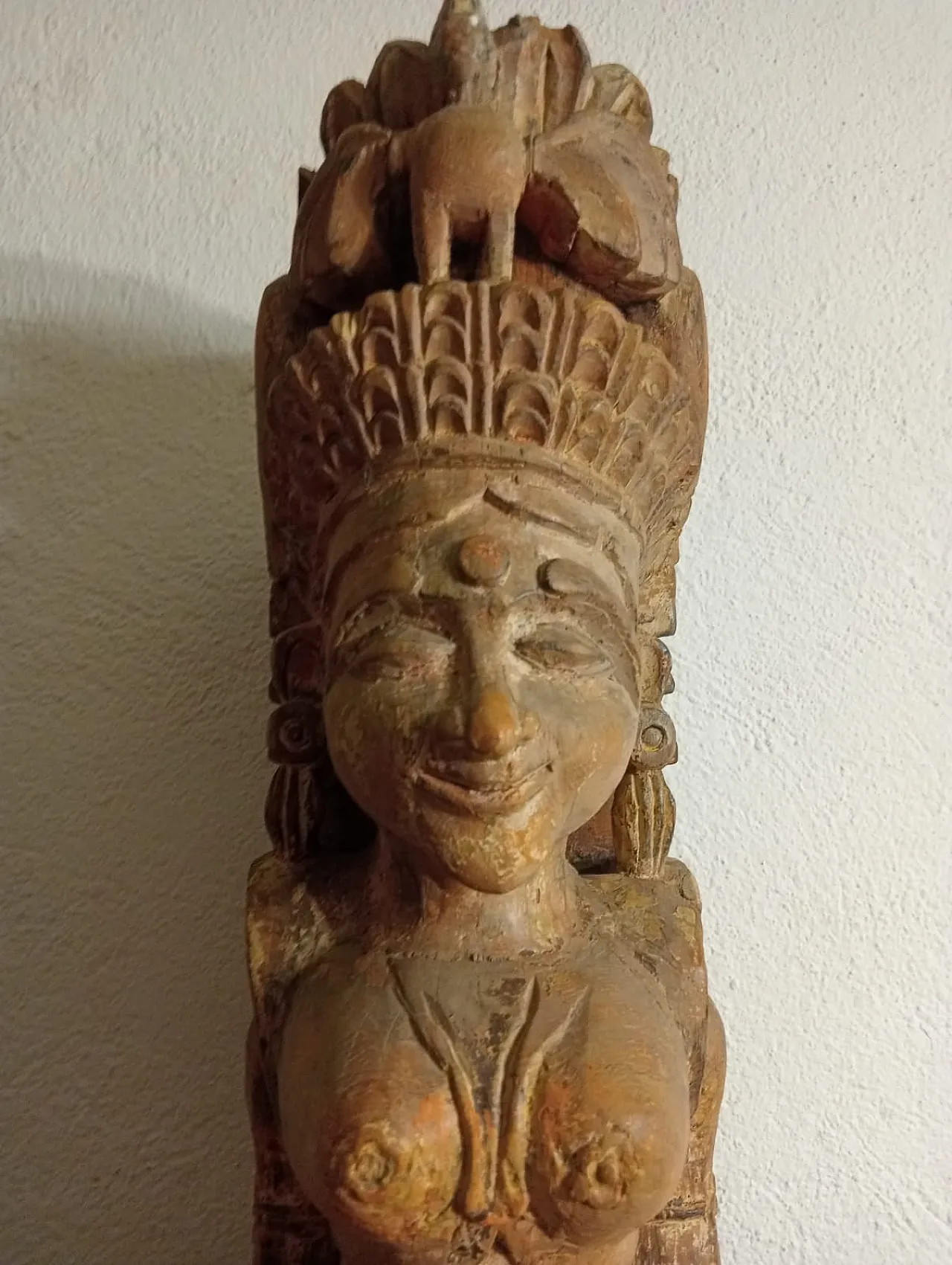 Wooden Indian deity statue, 19th century 8