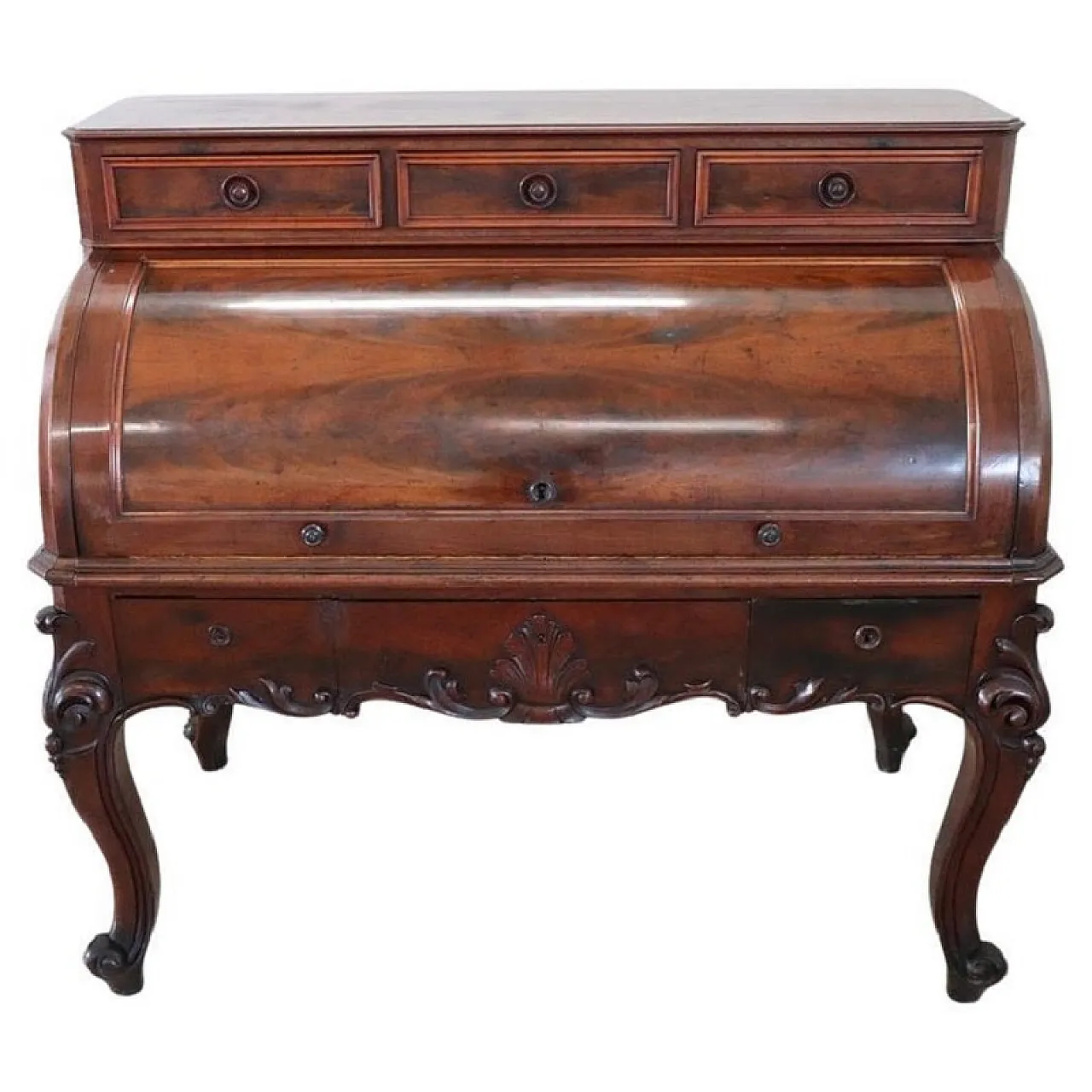 Imposing roller desk in walnut, '800 1