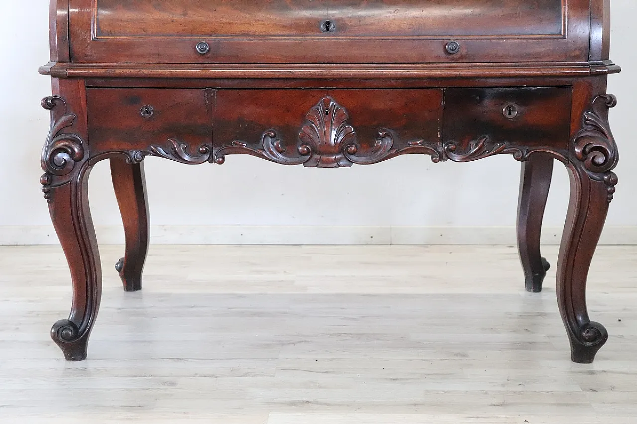 Imposing roller desk in walnut, '800 3