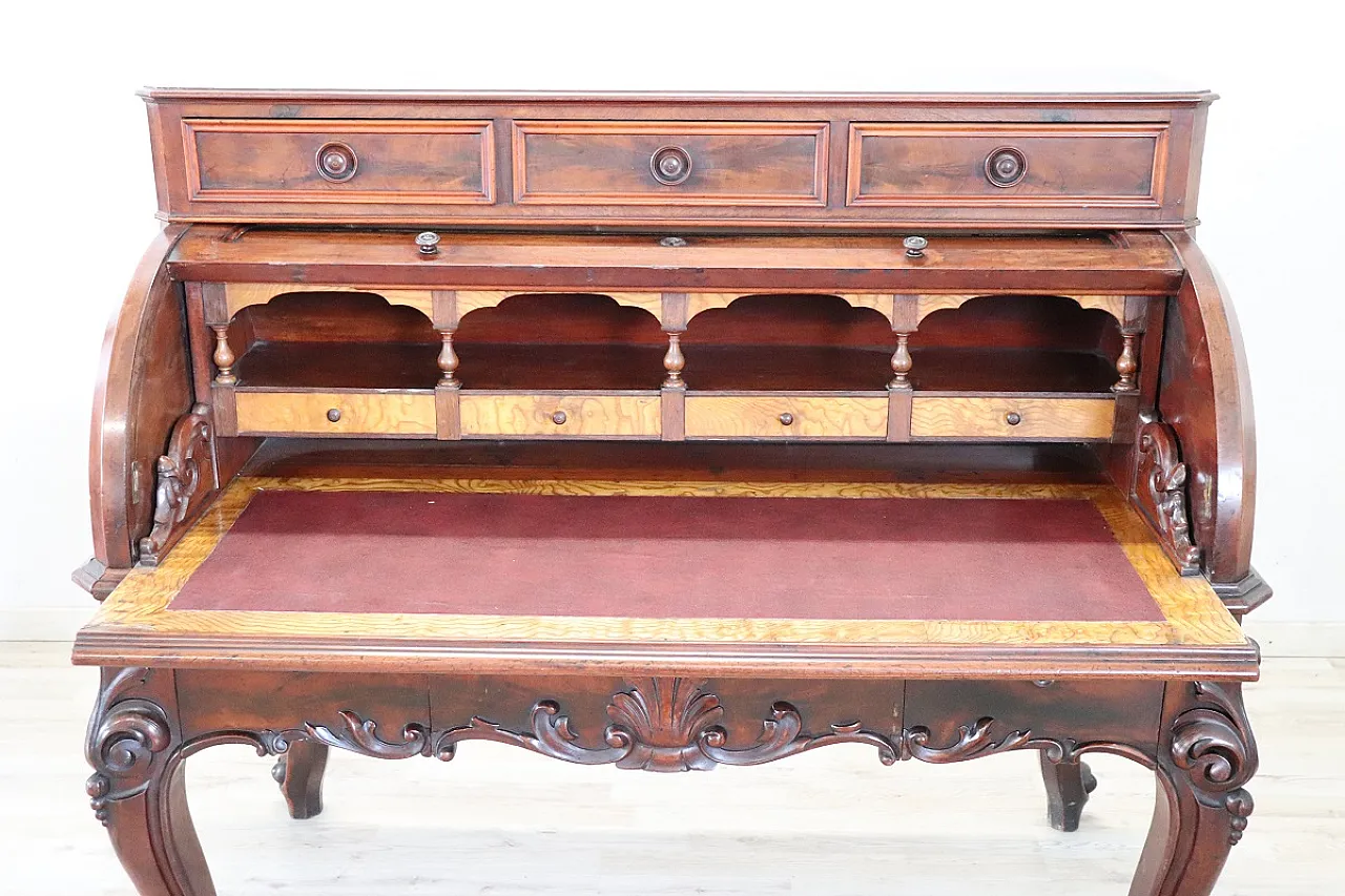Imposing roller desk in walnut, '800 6