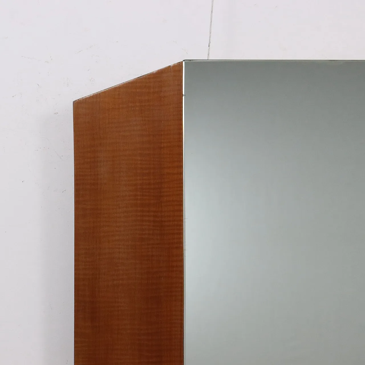 Specchio da parete in mogano impiallacciato e ottone, metà '900 3