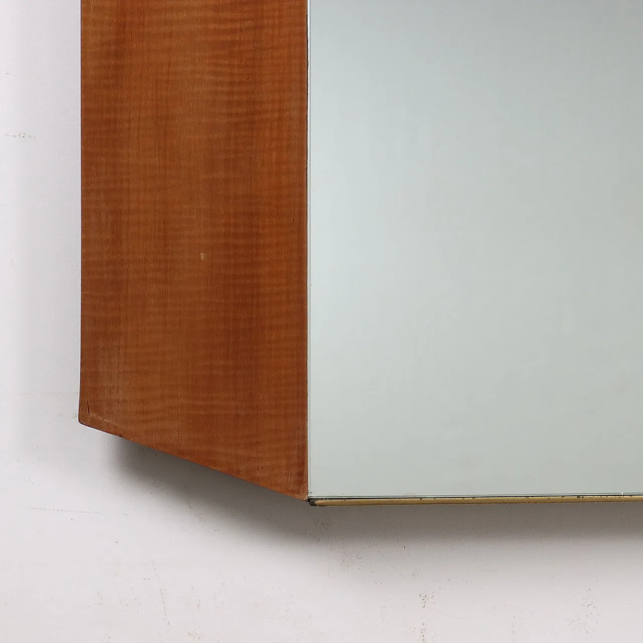 Specchio da parete in mogano impiallacciato e ottone, metà '900 4