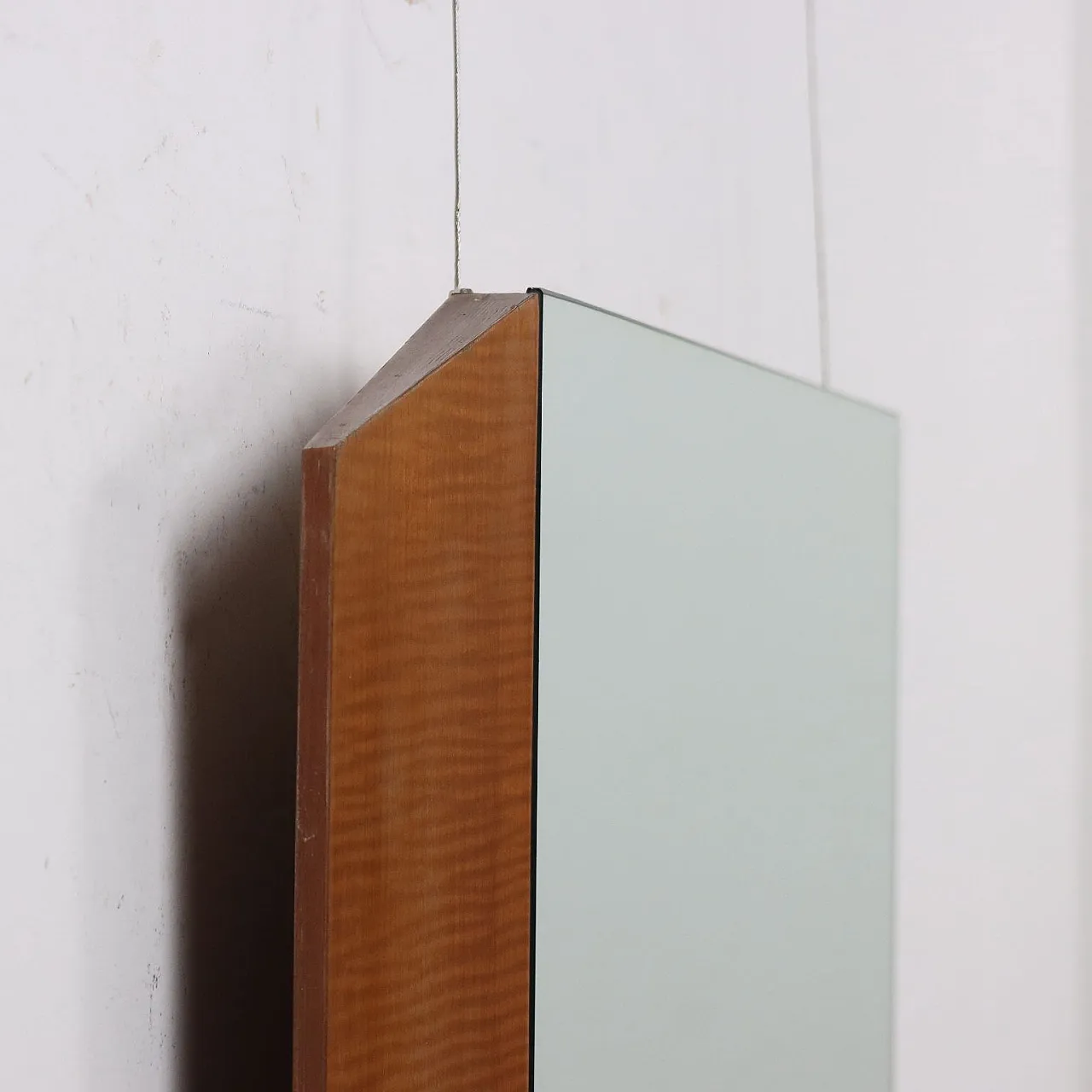 Specchio da parete in mogano impiallacciato e ottone, metà '900 5