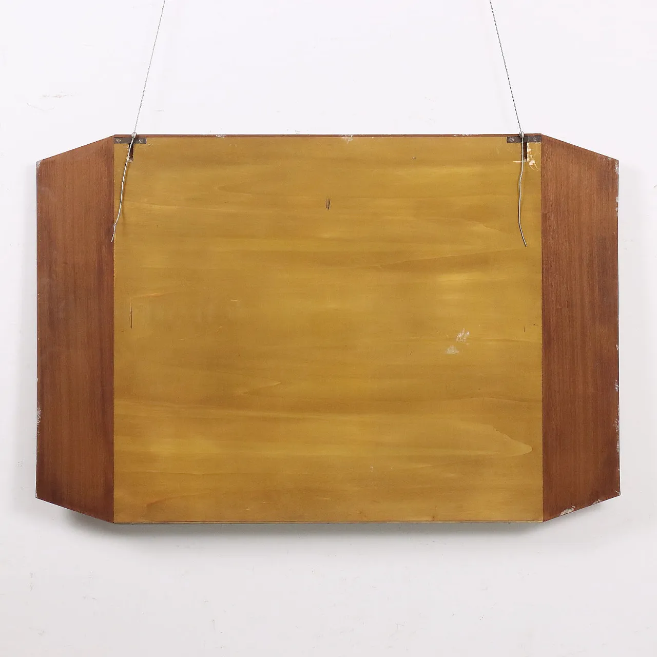 Specchio da parete in mogano impiallacciato e ottone, metà '900 7