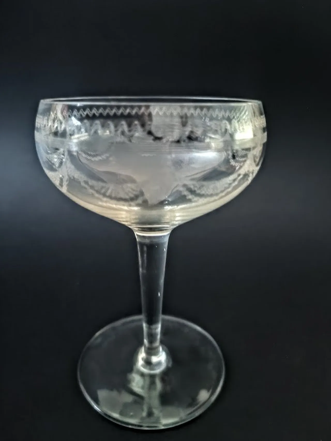 8 Bicchieri da CHAMPAGNE in cristallo, fine '800 FRANCIA 3