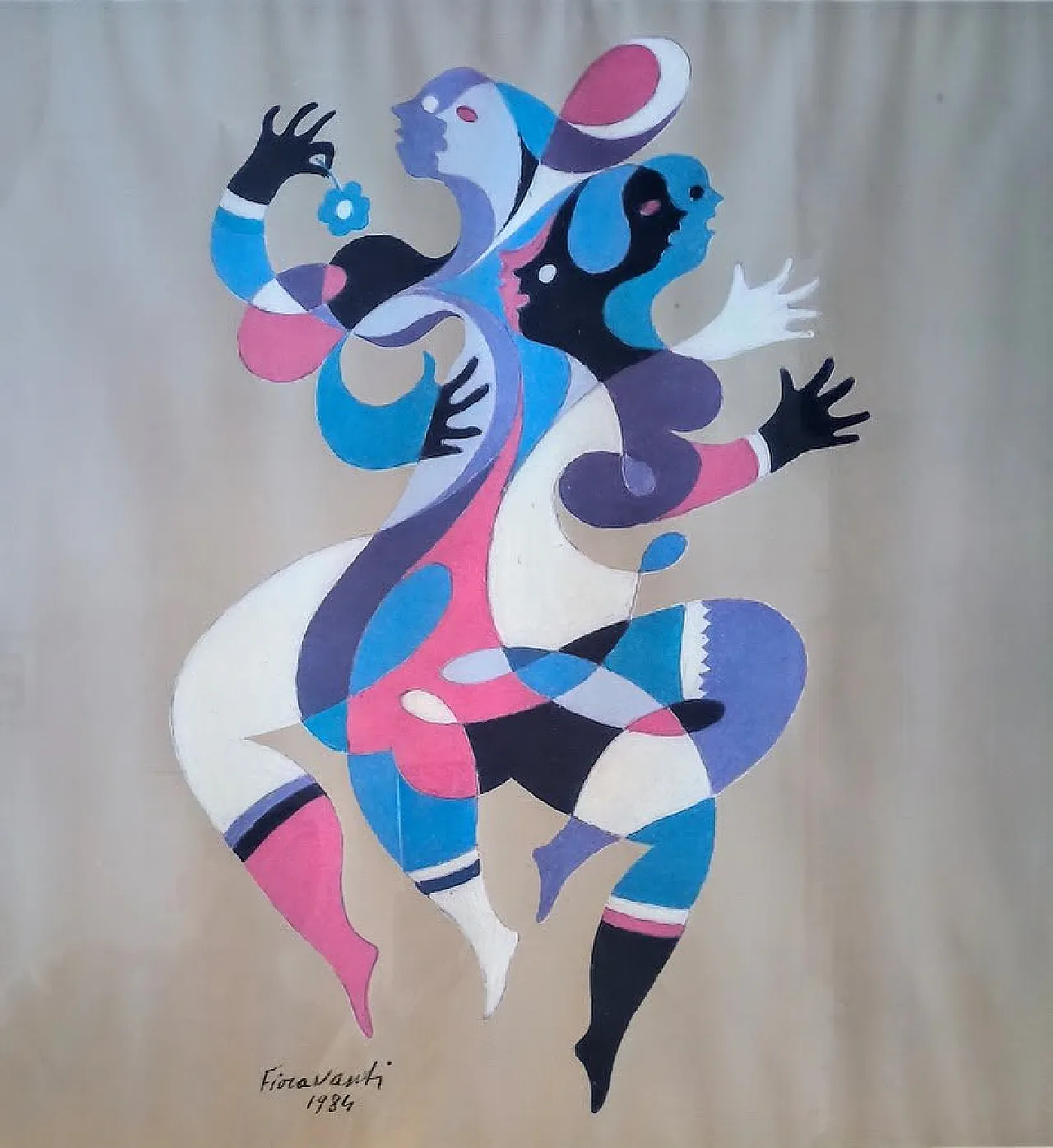 "I ballerini" di Ervardo FIORAVANTIi, serigrafia retouché, anni '80 1