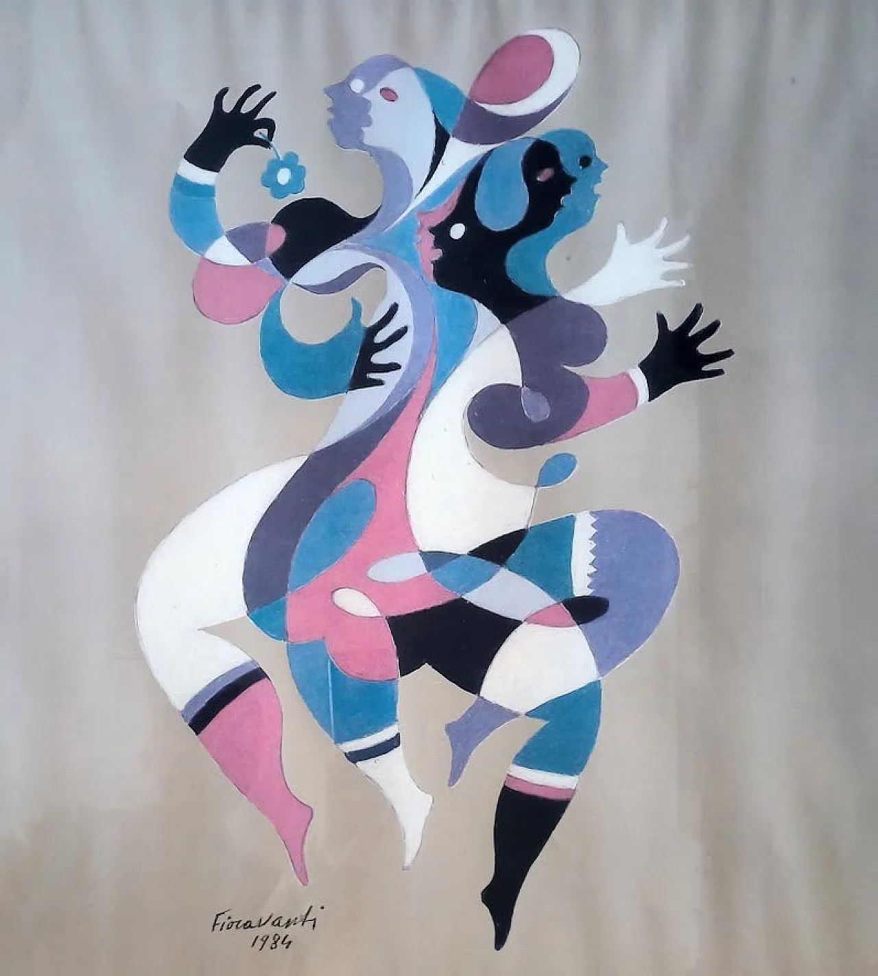 "I ballerini" di Ervardo FIORAVANTIi, serigrafia retouché, anni '80 4