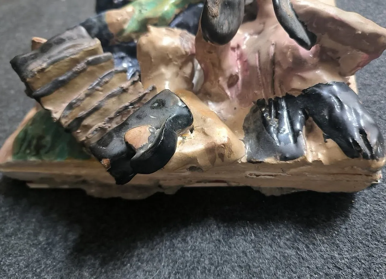 Jazz musicians, ceramic bas-relief, 1960s 9