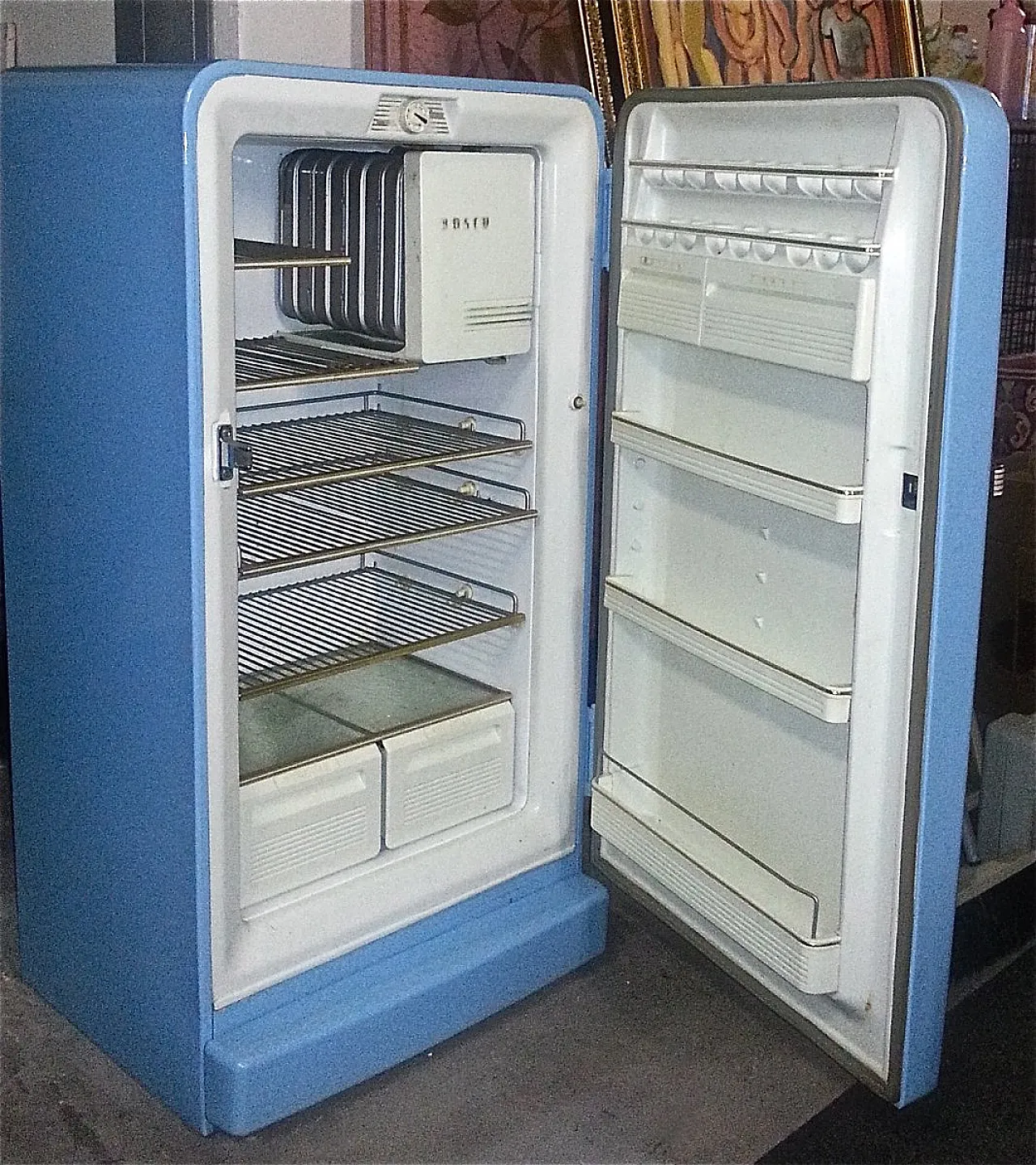 Fridge in blue and white by Bosch, 1950s 4