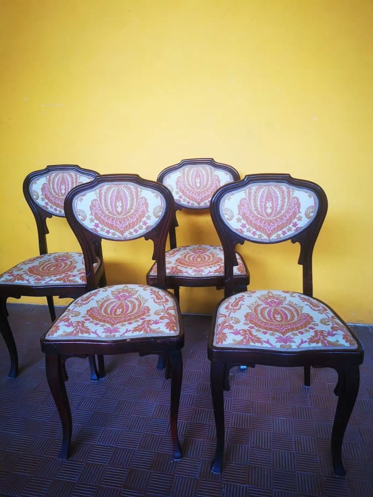 4  Jacob & Josef Kohn chairs with fabric seat and back, 19th century 1
