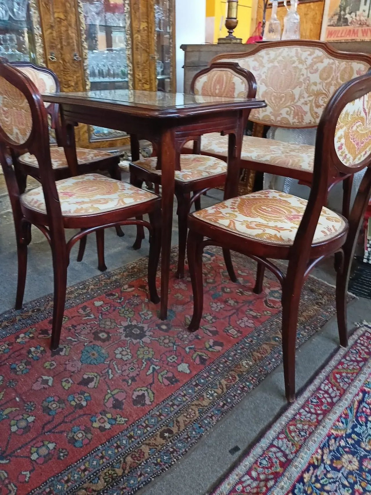 4  Jacob & Josef Kohn chairs with fabric seat and back, 19th century 2