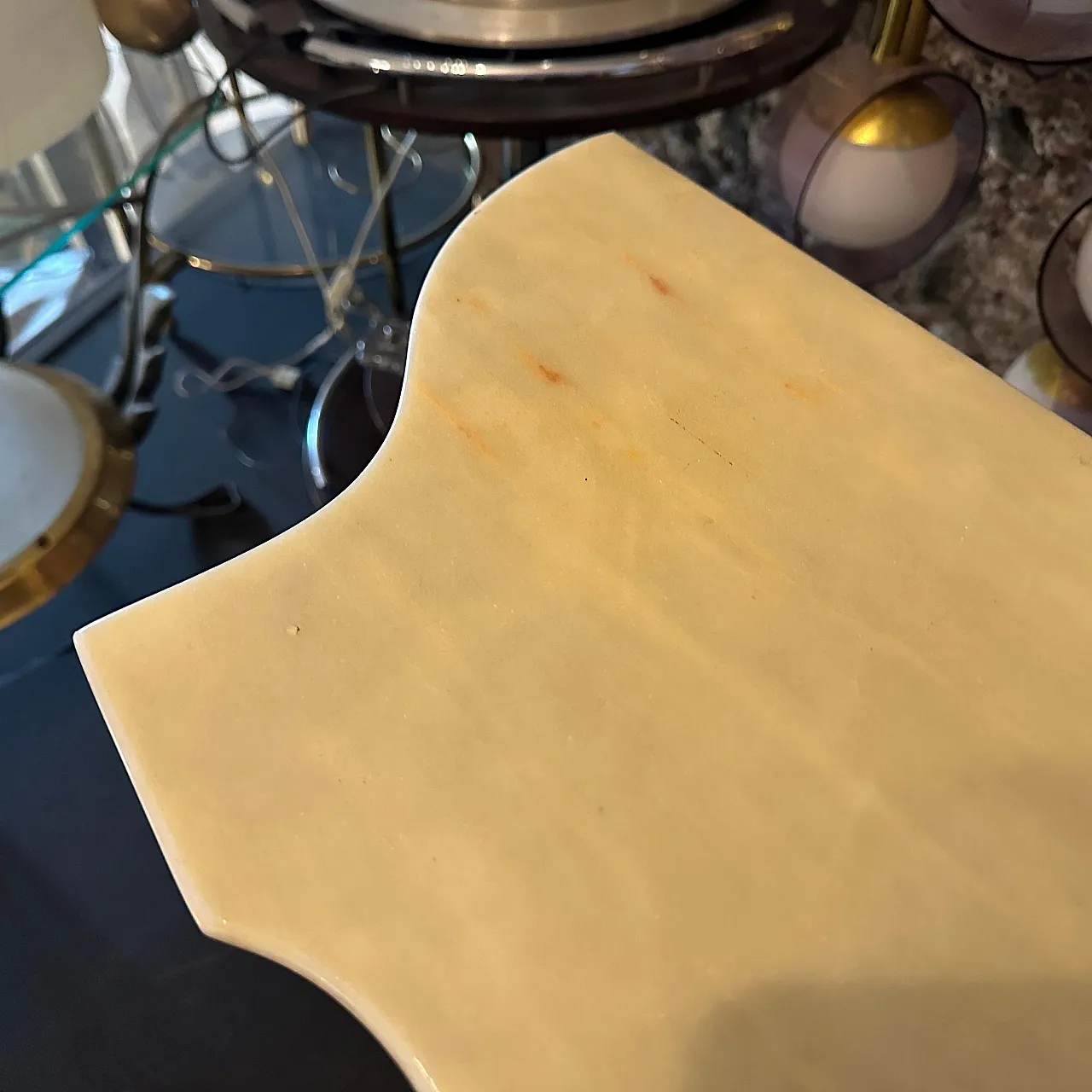 Brass and marble console table, 1950s 10