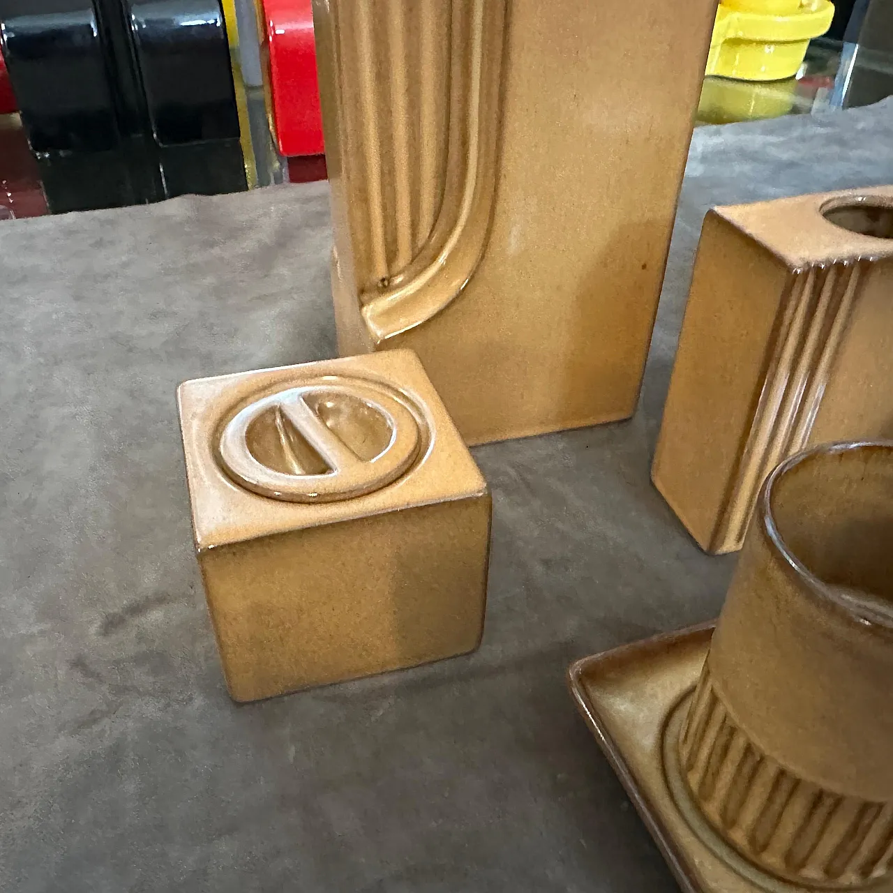 Brown ceramic coffee set by Ernestine Salerno, mid-19th century 11