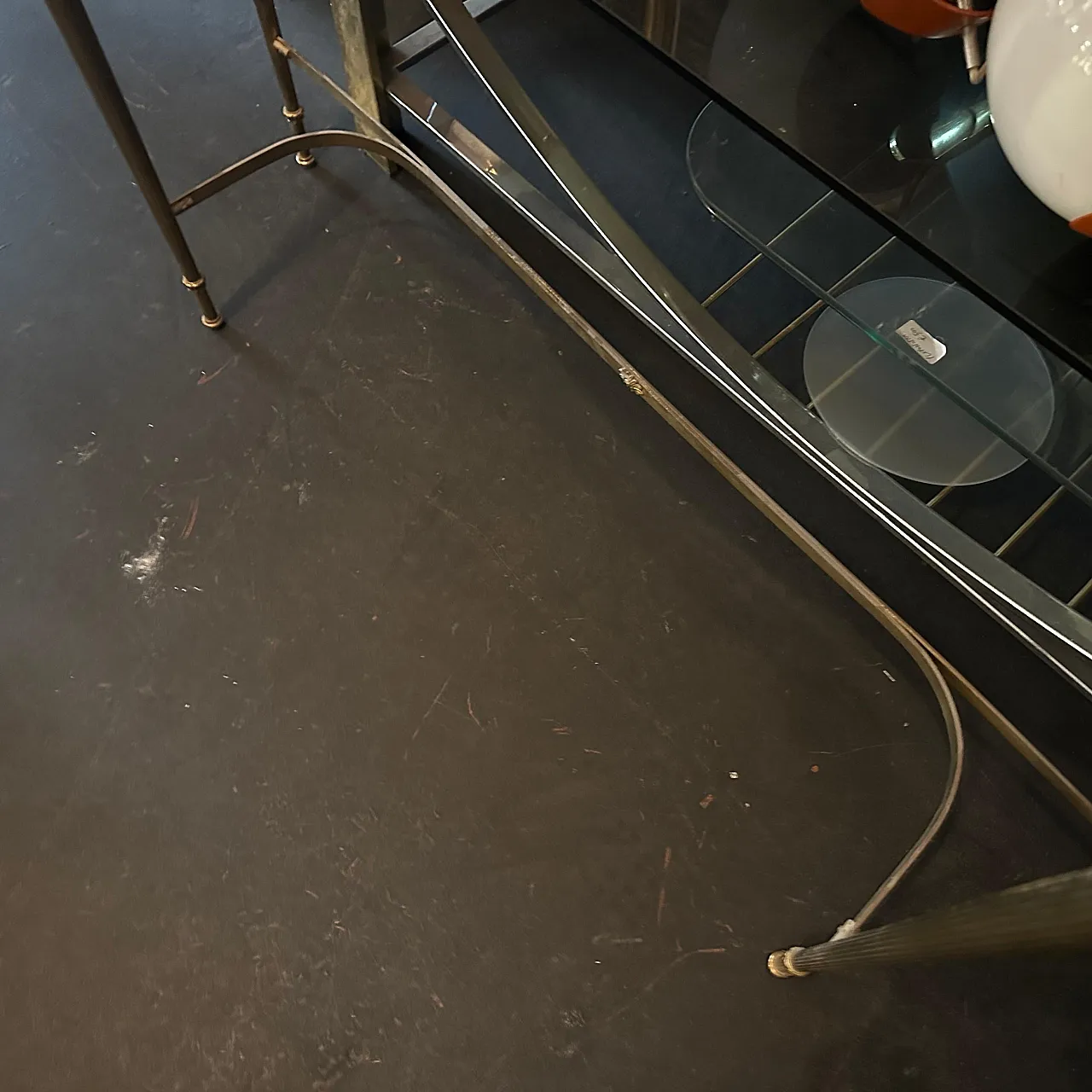 Brass and marble console table, 1950s 12