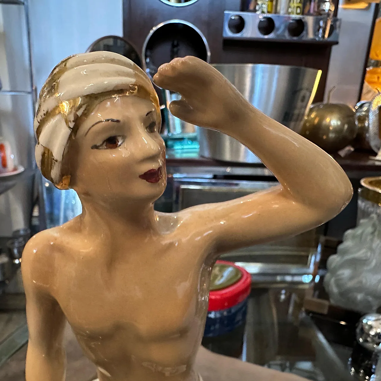 Figure of a boy on a ceramic elephant by SICA, 1950s 12