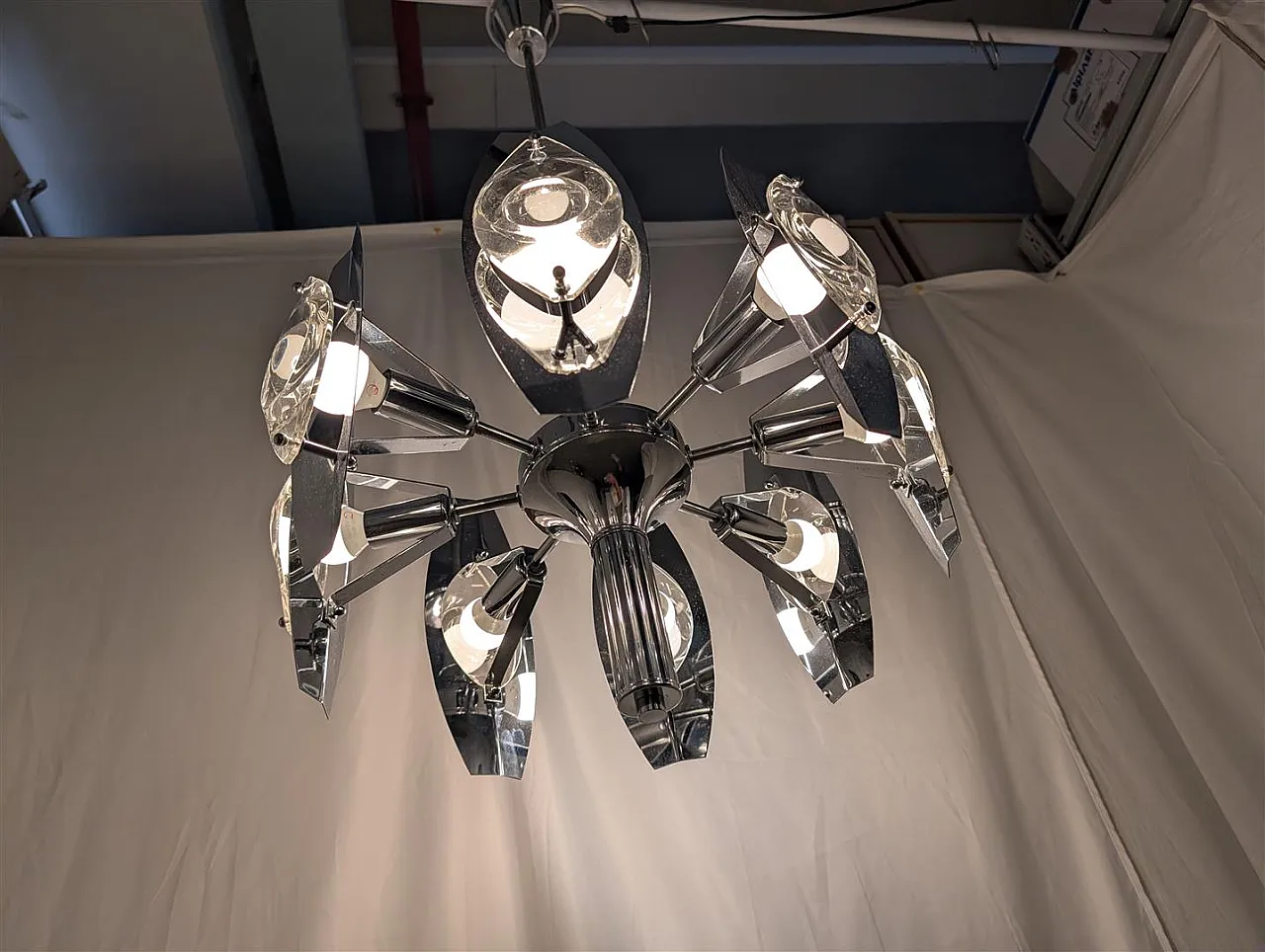 Chandelier in the style of Oscar Torlasco, 1970s 14