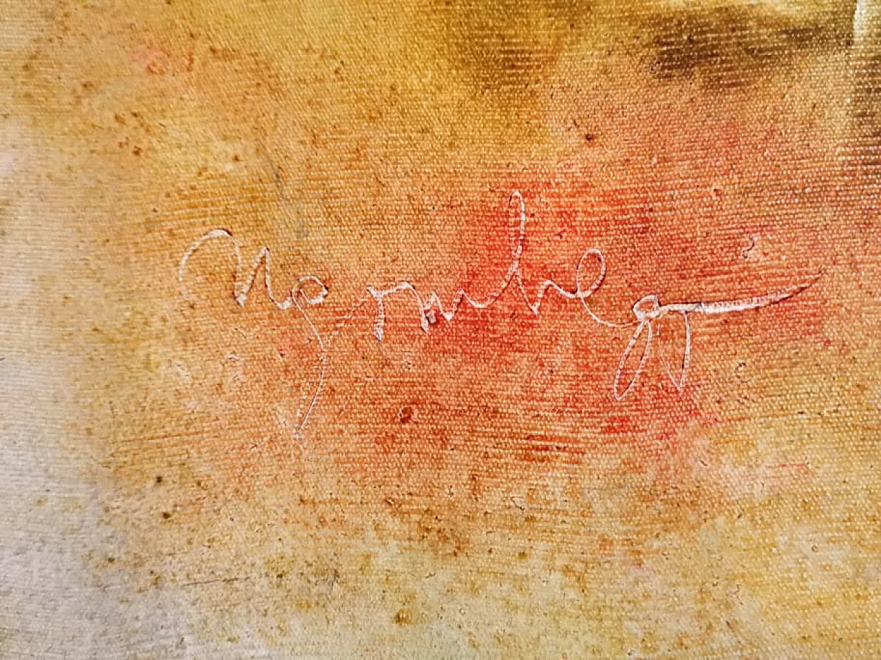 "Due donne tribali" di NGOMBE, olio su tela, ZAIRE anni '80 4