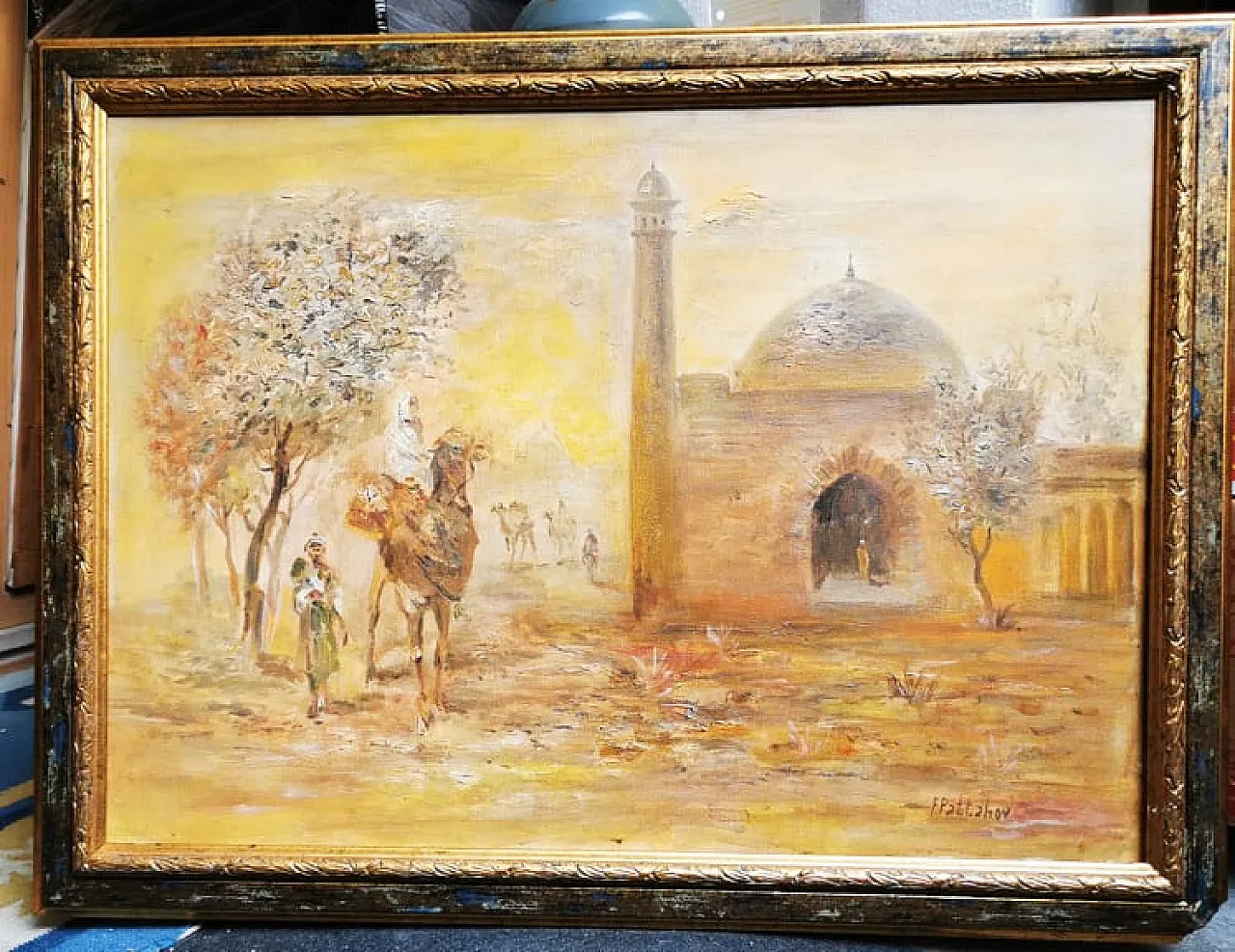Orientalist painting by Fahritdin Pattahov, oil on canvas, 1970s 1