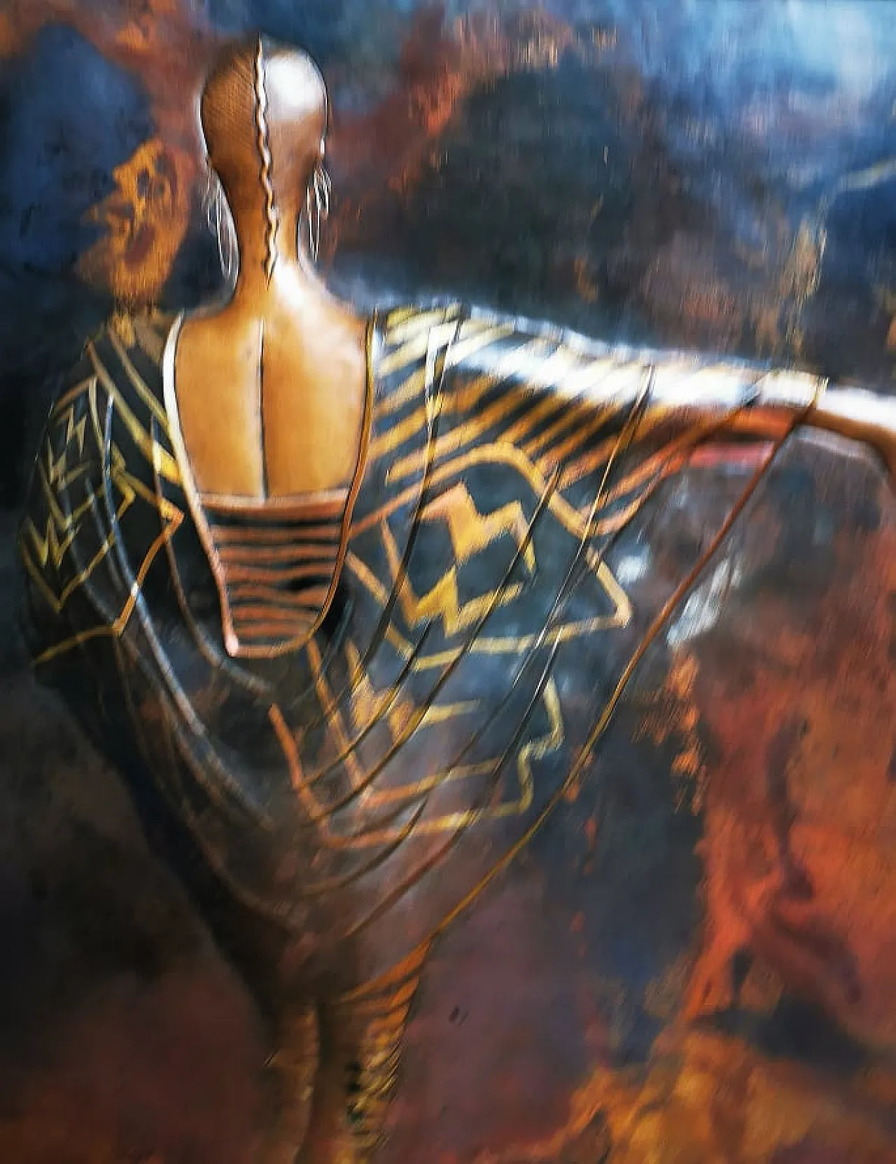 Pannello Fashion-Moda, sbalzo su rame, ZAIRE anni '80 1